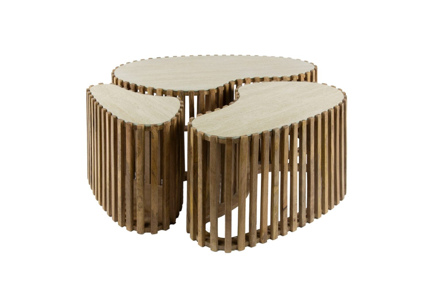 KAWOLA Couchtisch LIMAY (Set, 3-St), Keramik weiß