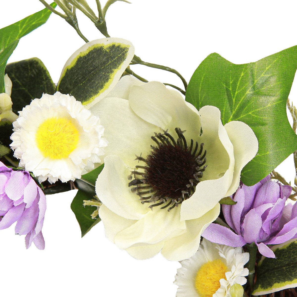 Viana Dekokranz Künstlicher Kranz Anemonen Margeriten Deko Lila Weiß Ø25cm günstig online kaufen
