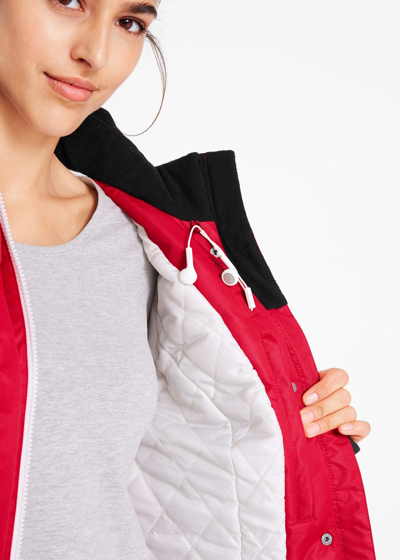 bonprix Funktionsjacke Regular Fit, wasserdicht, mit abnehmbarer Kapuze mit Fellimitat