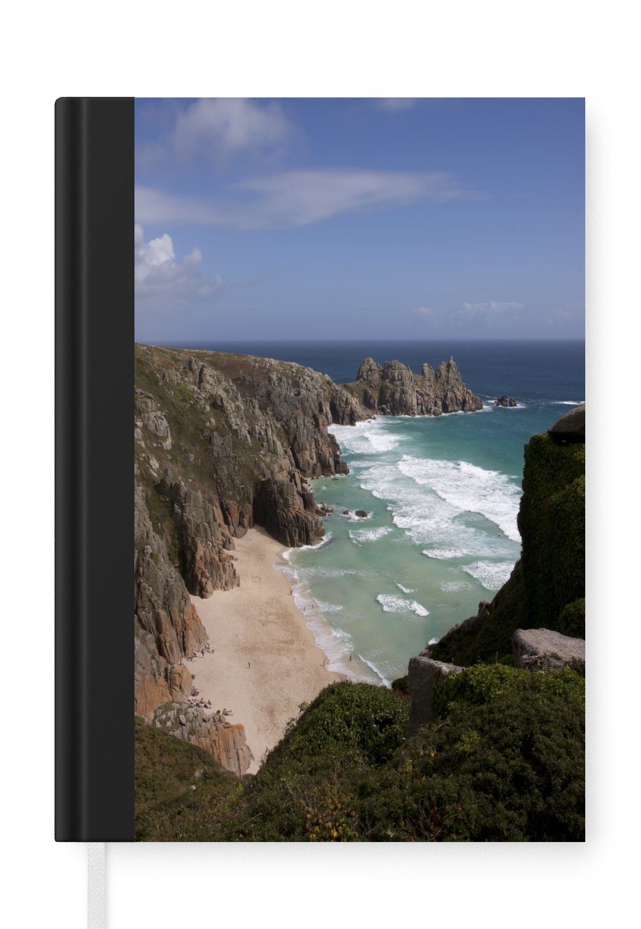 Tagebuch, Strand 98 steile von dem Klippe Merkzettel, Haushaltsbuch MuchoWow Eine vor Seiten, Journal, weitläufige Cornwall, A5, Notizbuch und Notizheft,