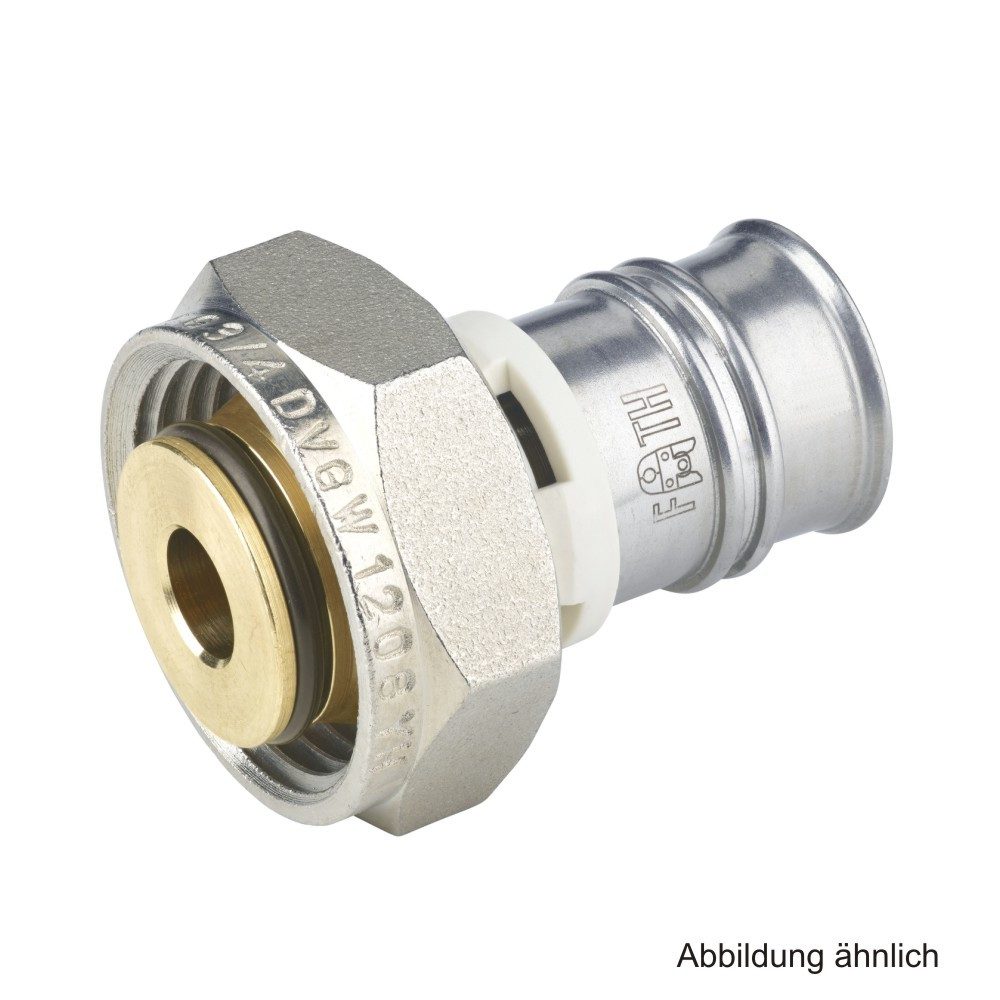 Fränkische Rohrwerke Wasserrohr Alpex Press-Verschraubung Eurokonus Messing, 20 mm x G 3/4"