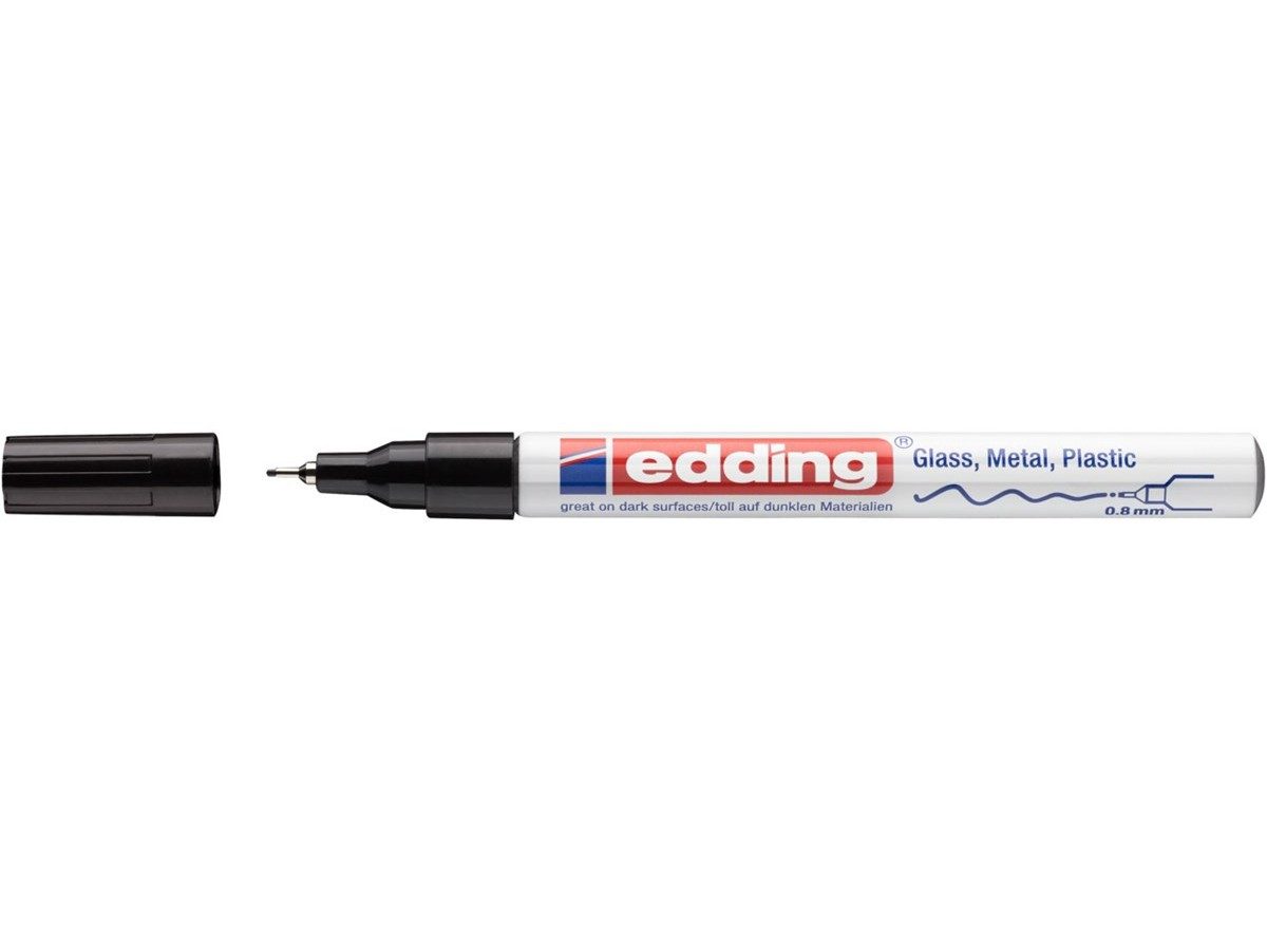 edding Lackmarker Glanzlack-Marker 780 creative Rundspitze schwarz, wasserfest und hitzebeständig bis 400 Grad