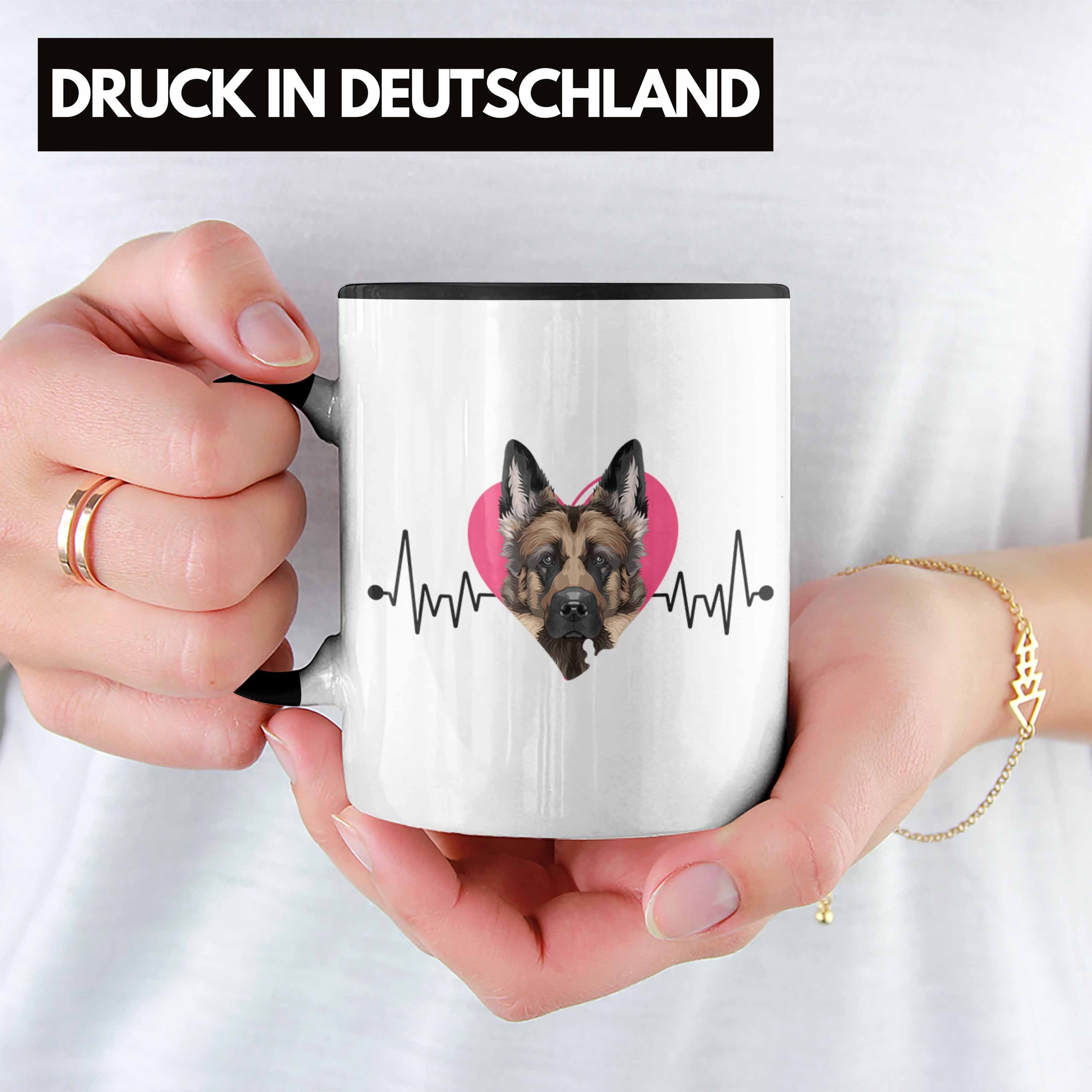 Lustiger Schwarz Geschenkidee Spruch Geschenk Schäferhund Herzs Besitzer Tasse Tasse Trendation