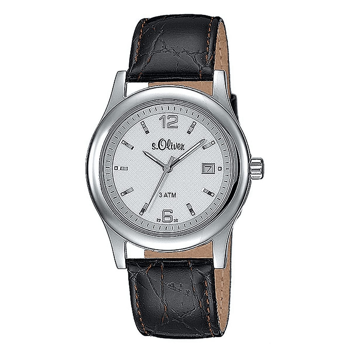 s.Oliver Quarzuhr, SO-15074-LQR Herren-Armbanduhr Analog Quarz Leder günstig online kaufen