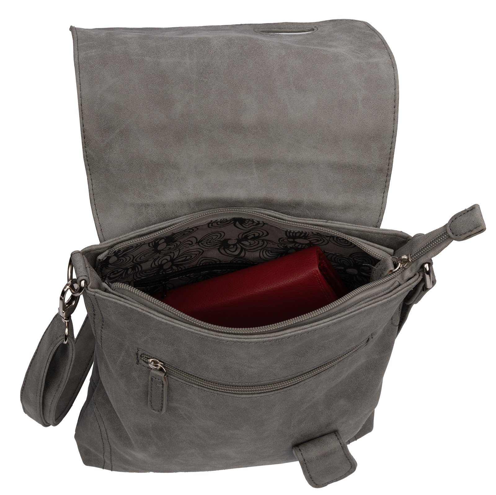 Damentasche BAG Bag Street tragbar Schultertasche T0104, Schlüsseltasche Umhängetasche als Schultertasche, STREET Umhängetasche Handtasche GRAU