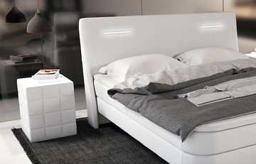 Sofa Dreams Boxspringbett Evo Komplettbett Design Bett Luxusbett Hotelbett, inklusive LED Beleuchtung, Matratze und Topper