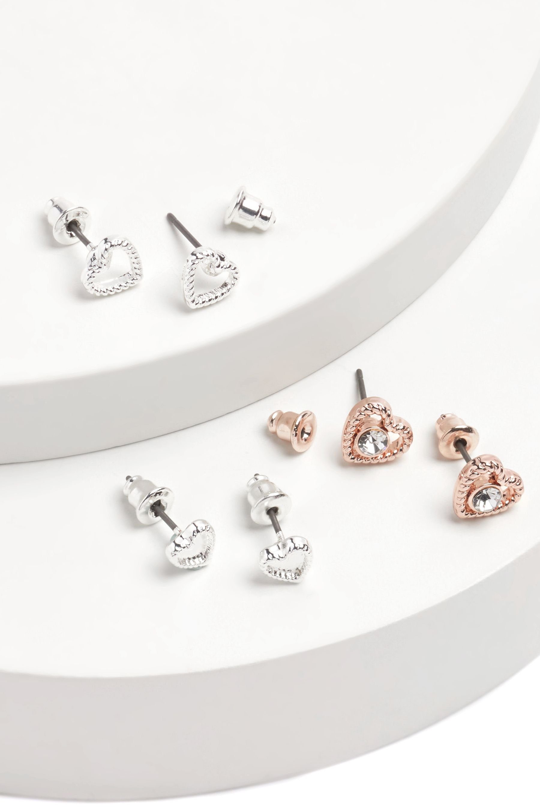 Next Ohrstecker-Set Herz-Ohrstecker, 3er...