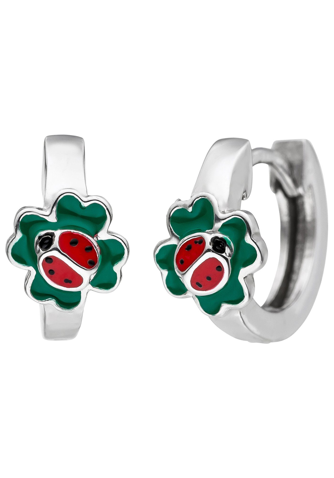 JOBO Paar Creolen Marienkäfer Kleeblatt...