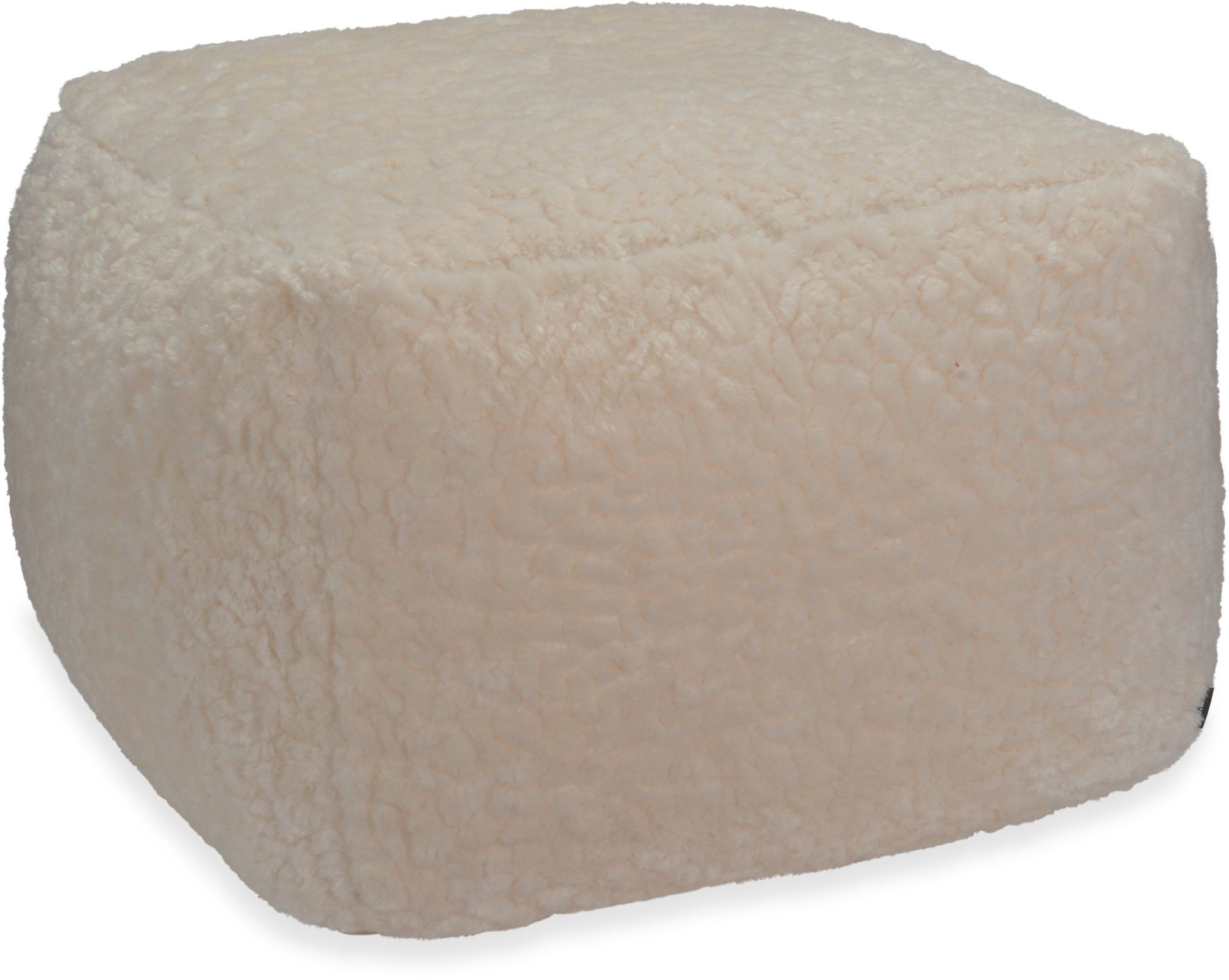H.O.C.K. Sitzhocker H.O.C.K. Mellow Hocker Bean Cube 60x60x40cm - Ecru Teddyplüsch, Hocker, Barhocker & Sitzhocker, Pouf, Badhocker, Wohnzimmer Hocker