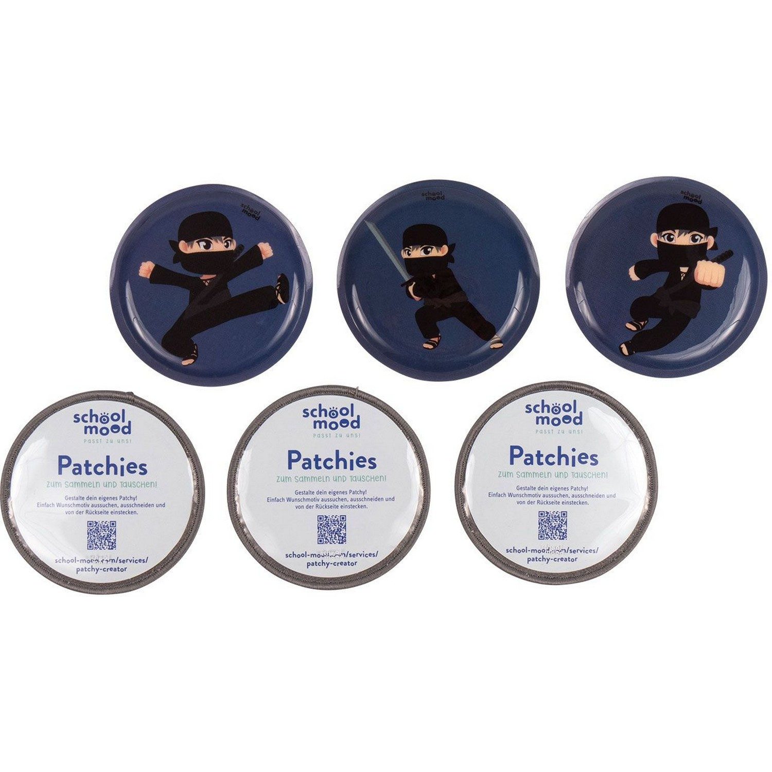 SCHOOL-MOOD® Schulranzen 6er Patchy-Set Ninja