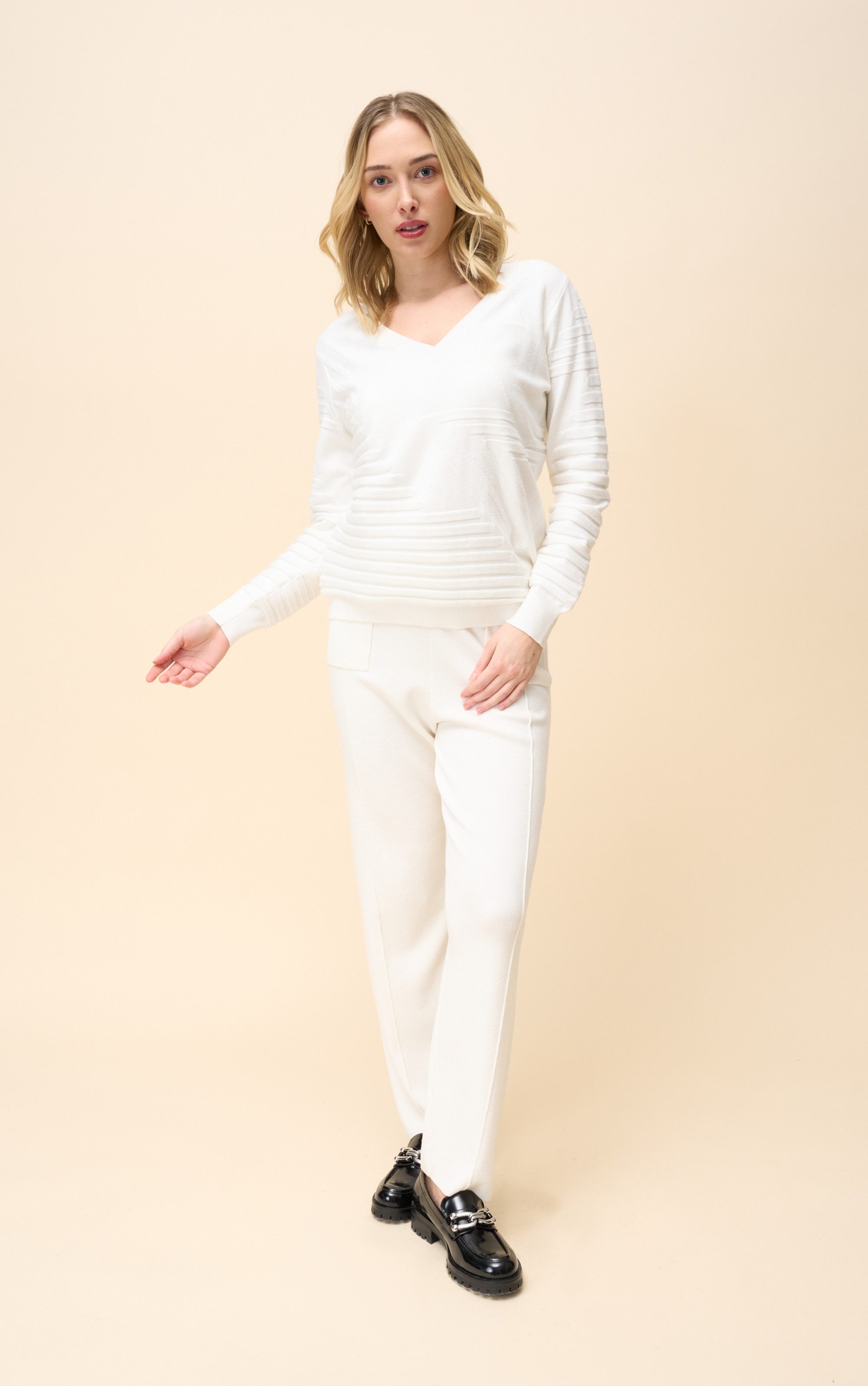 Passioni Strickpullover mit Streifenstruktur günstig online kaufen