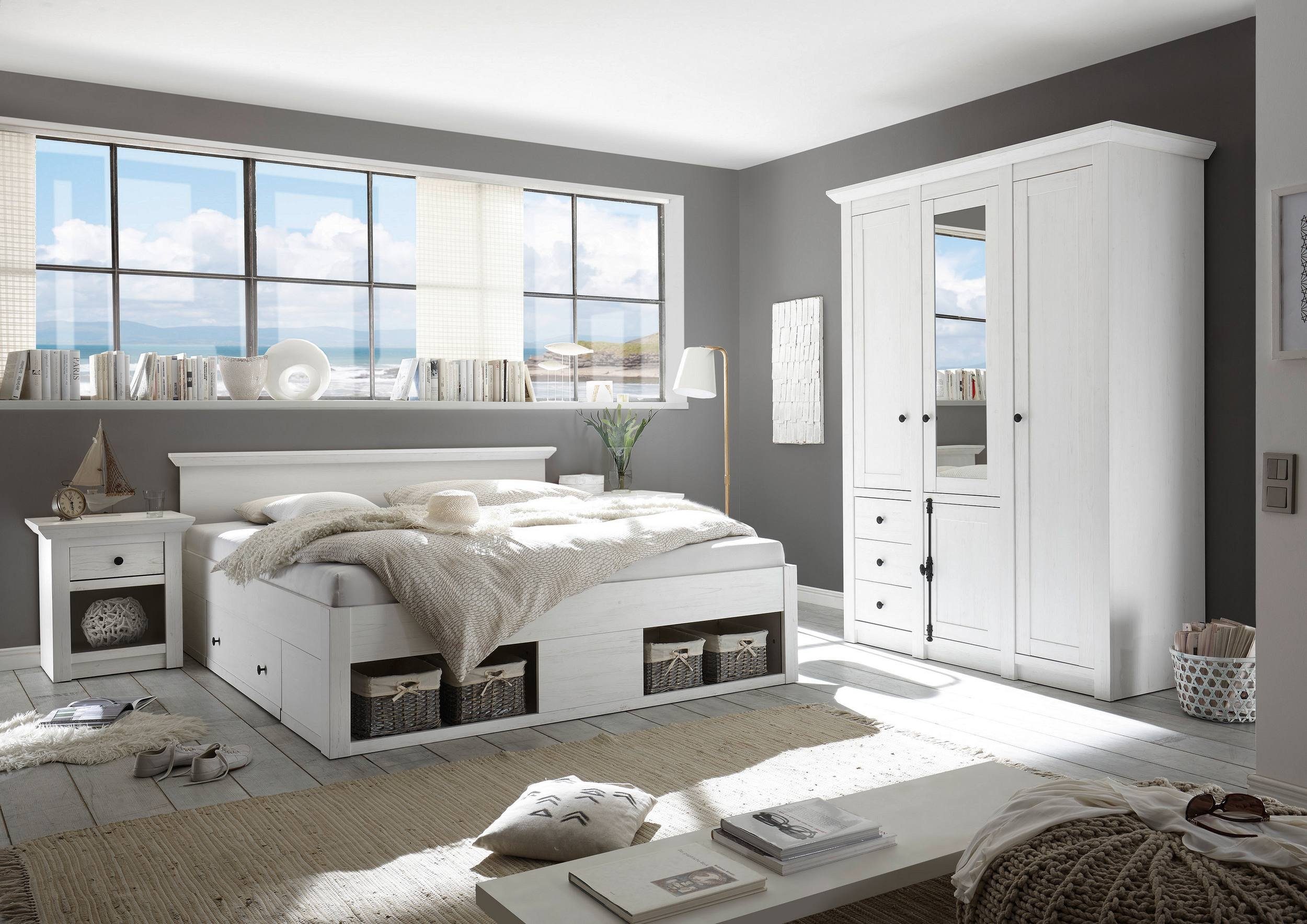 und pflegeleichte Schlafzimmerset Weiß, Oberfläche Hochwertige Schlafzimmer-Set Verarbeitung Stylefy Liliann