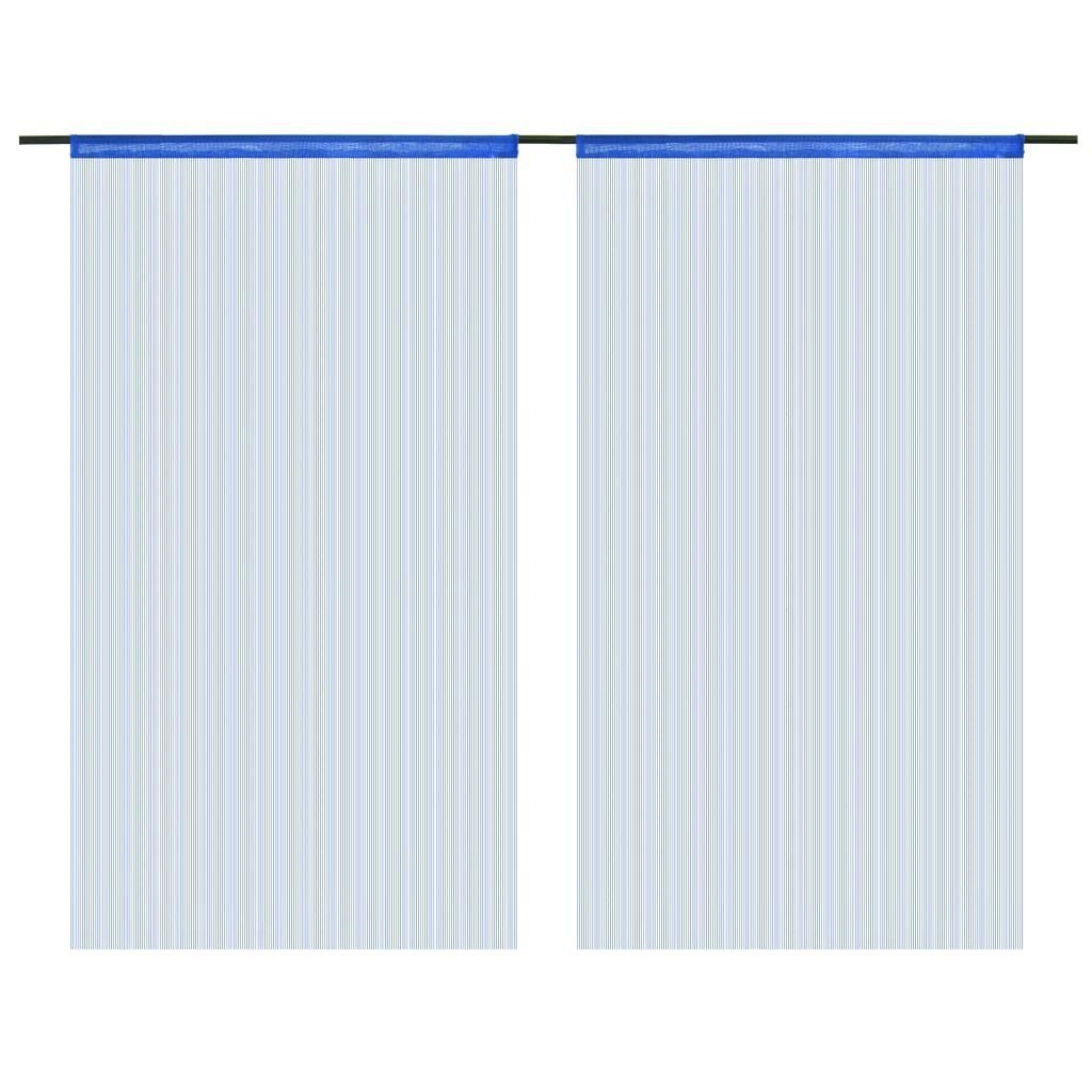 Blau, 140 cm furnicato, 2 250 x (2 Fadenvorhänge Vorhang Stk. St)