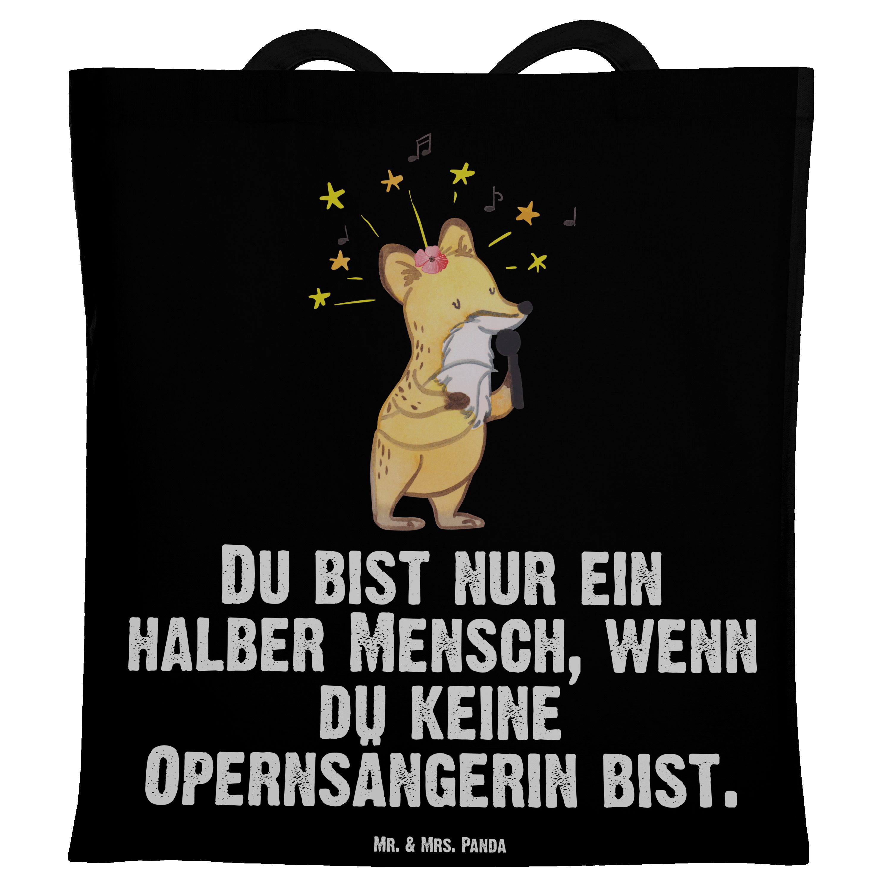 Herz Geschenk, Stoffbeutel, mit - Panda & Tragetasche Schwarz Dankeschön, - Mr. Opernsängerin (1-tlg) Mrs.