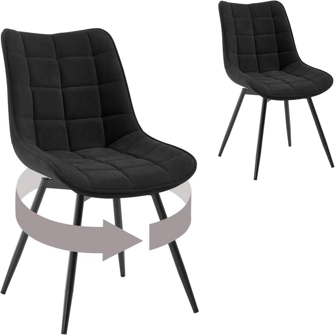 Woltu Esszimmerstuhl (2 St), mit Rückenlehne, Sitzfläche aus Samt, Metallbe günstig online kaufen