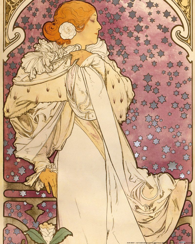 Poster Alphonse Mucha Kunstdruck Bild - Sarah Bernhardt, Die