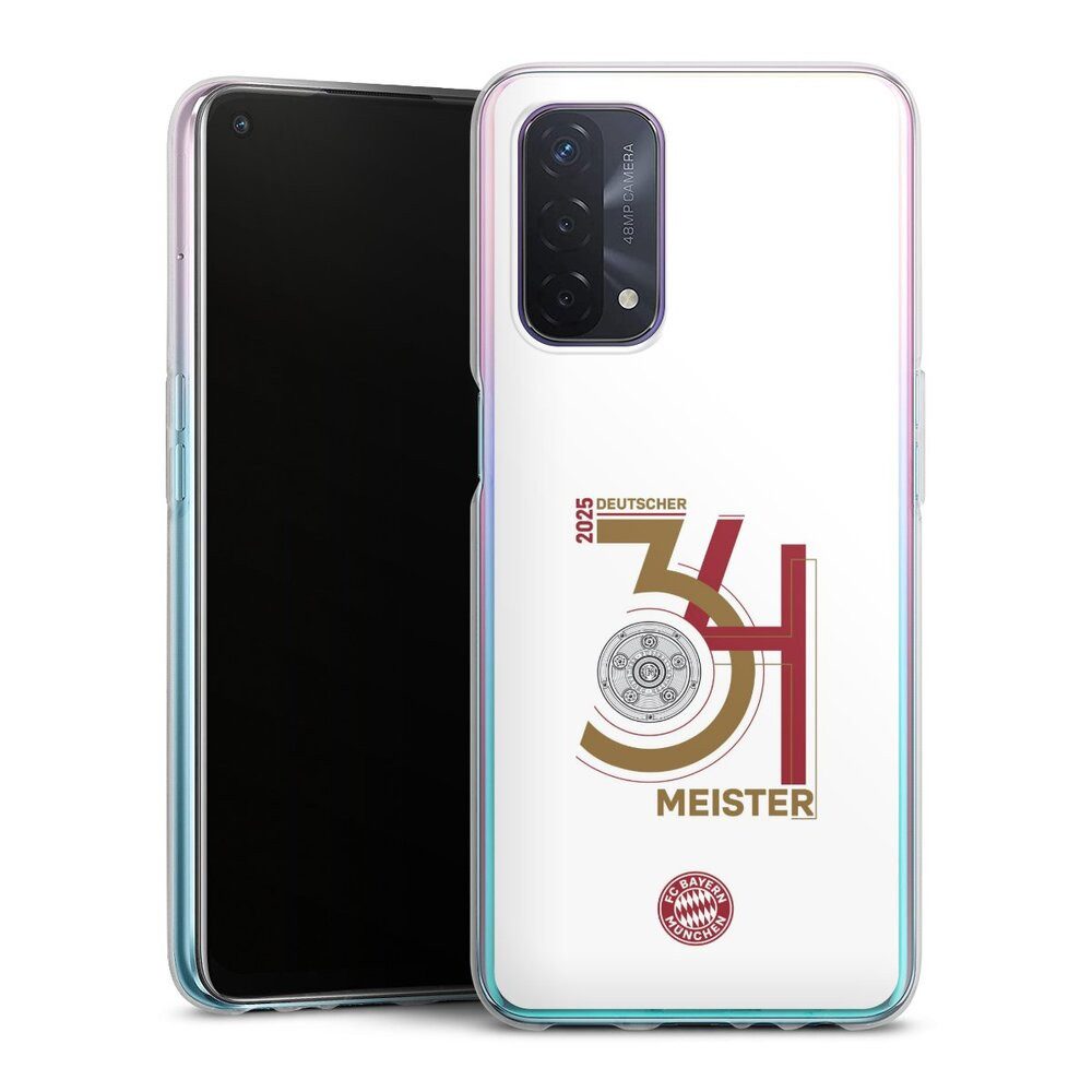 DeinDesign Handyhülle FC Bayern München Meister Offizielles Lizenzprodukt, Oppo A54 5G Silikon Hülle Bumper Case Handy Schutzhülle