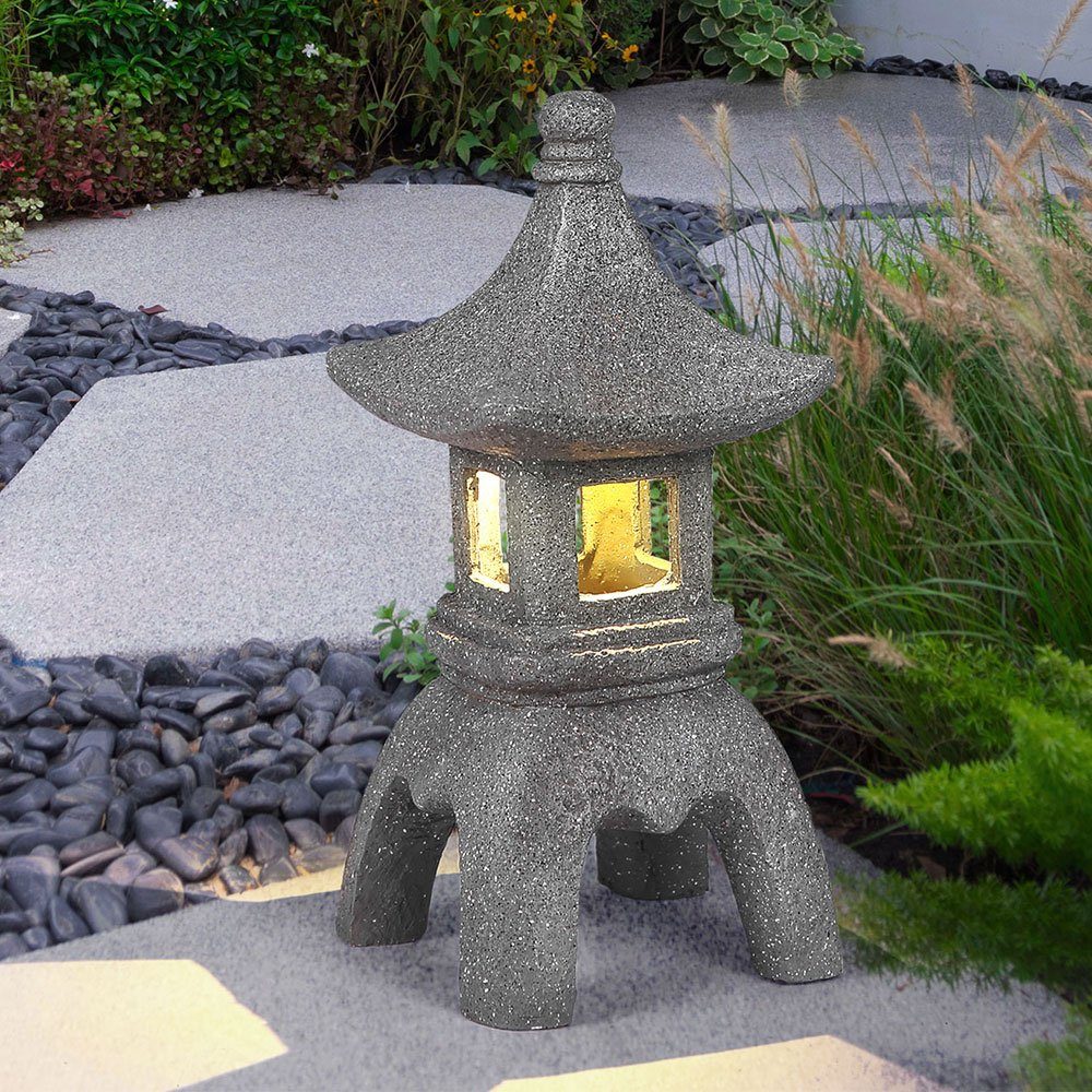 Globo Gartenleuchte, LED Solar Außen Steh Lampe Garten Asia Leuchte