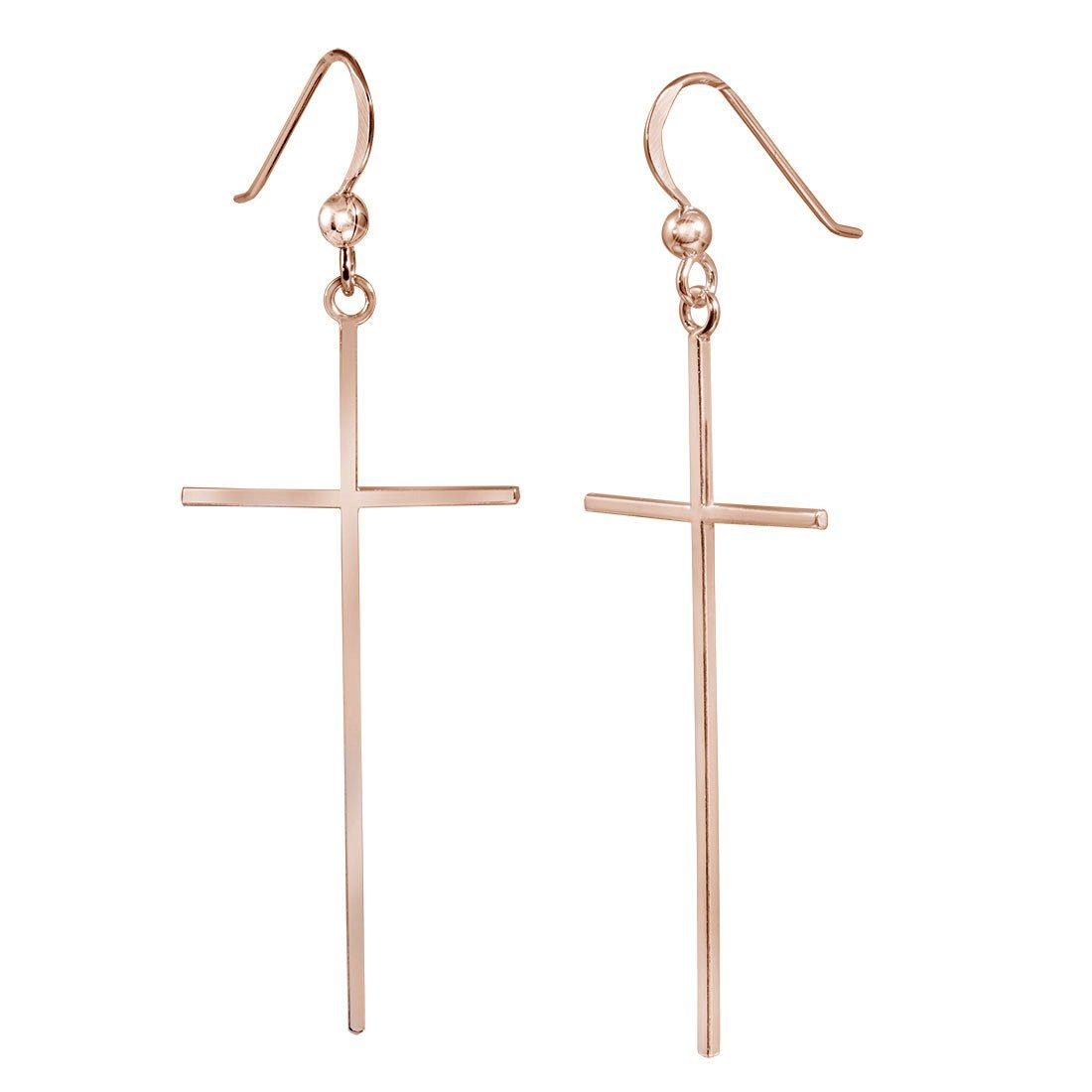 Materia Paar Ohrhänger Damen Rosegold Kreuz günstig online kaufen