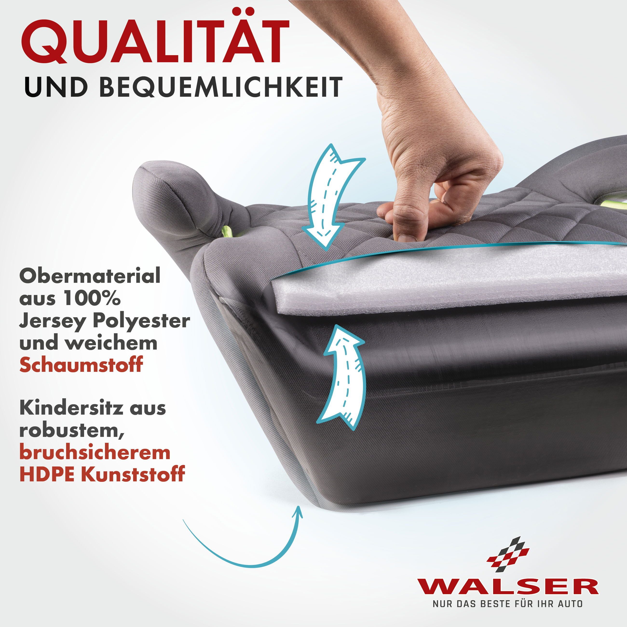 WALSER Autokindersitz Kindersitz Hartschale Andy, ab: ab 4 Jahre, bis: - 10 Jahren, (1 Stück, 1-tlg)