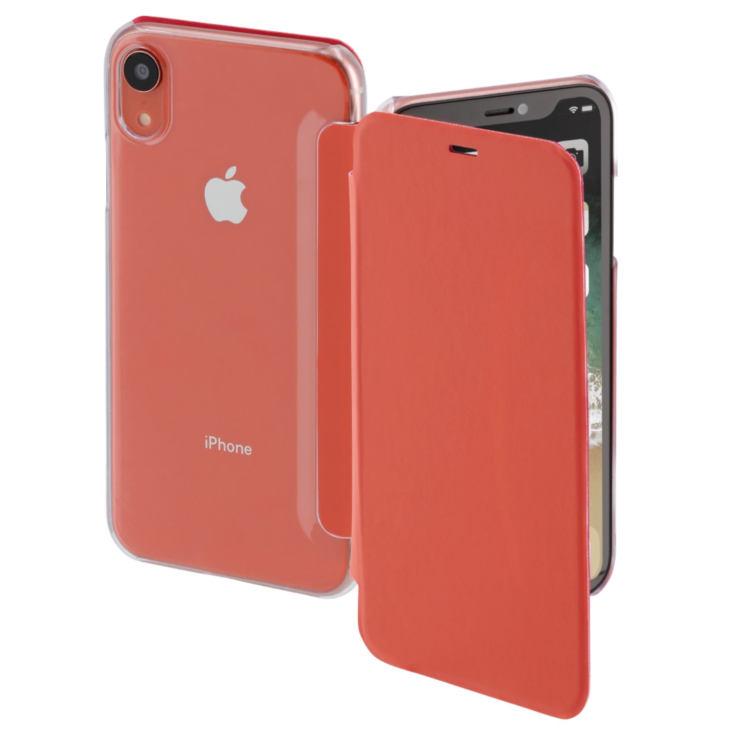 Hama Handyhülle Booklet Clear Klapp-Tasche Schutz-Hülle 15,4 cm (6,06 Zoll), Booklet Clear Schutz-Hülle Case Flip-Cover für Apple iPhone XR