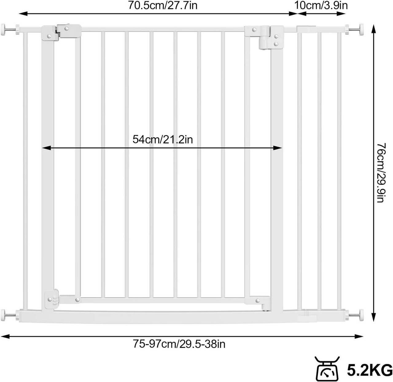 Woltu Treppenschutzgitter (1 St), inkl. 10 cm Verlängerung, 75-97 cm günstig online kaufen