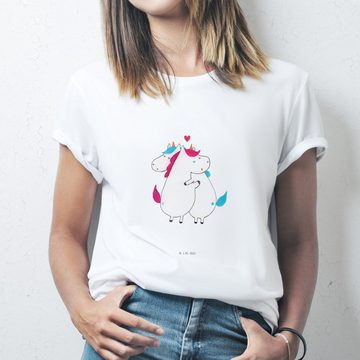 Mr. & Mrs. Panda T-Shirt Einhorn Mitteilung - Weiß - Geschenk, Party, Unicorn, T-Shirt, witzig (1-tlg)