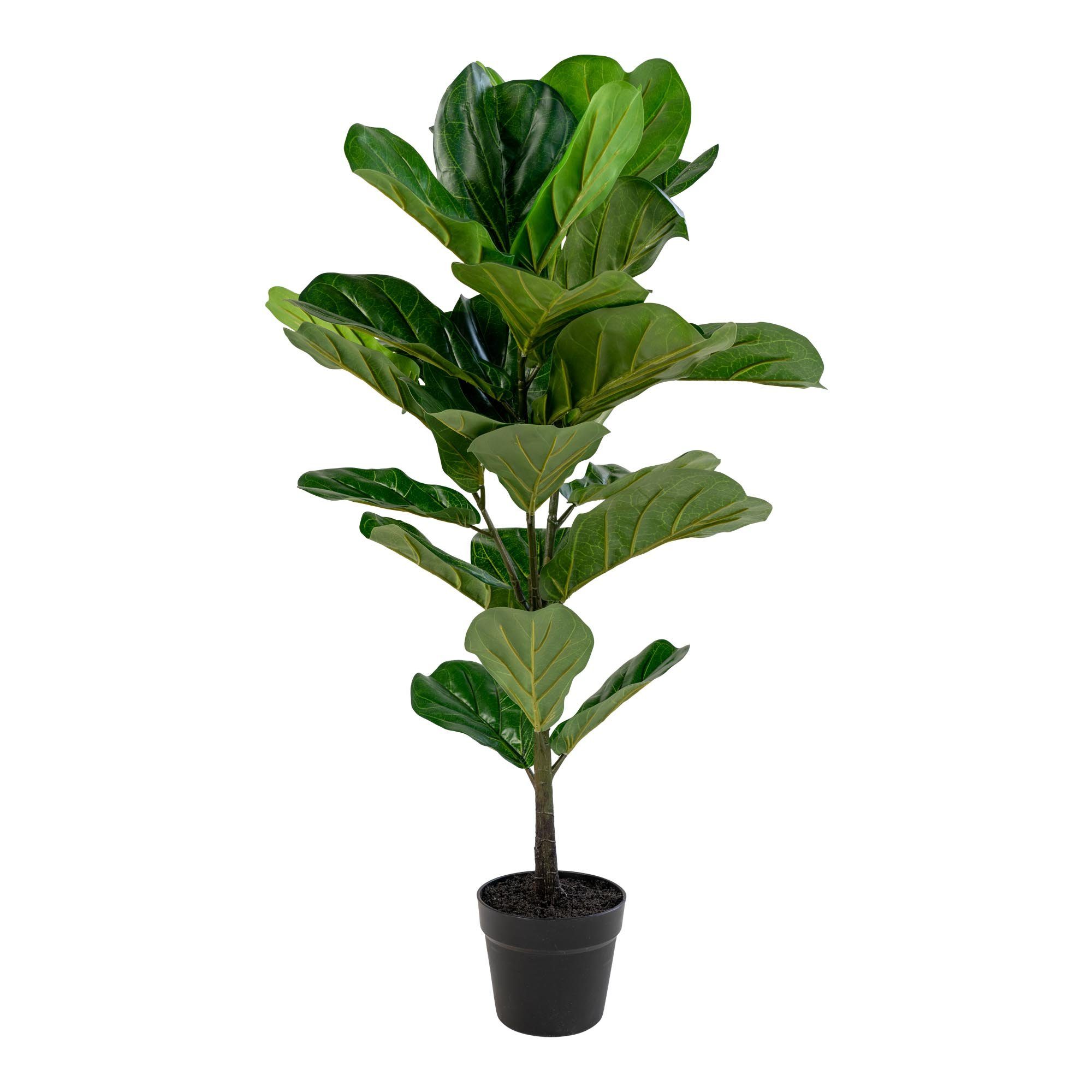 Kunstpflanze Künstliche Pflanze Ficus GEIGENBAUM ca. Lyrata, LebensWohnArt H100cm Geigenfeige
