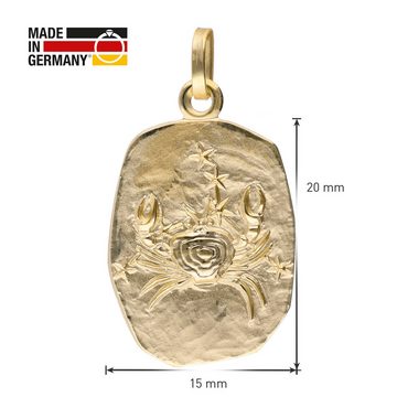trendor Panzerkette Krebs Sternzeichen Gold 333 / 8K mit vergoldeter Silberkette
