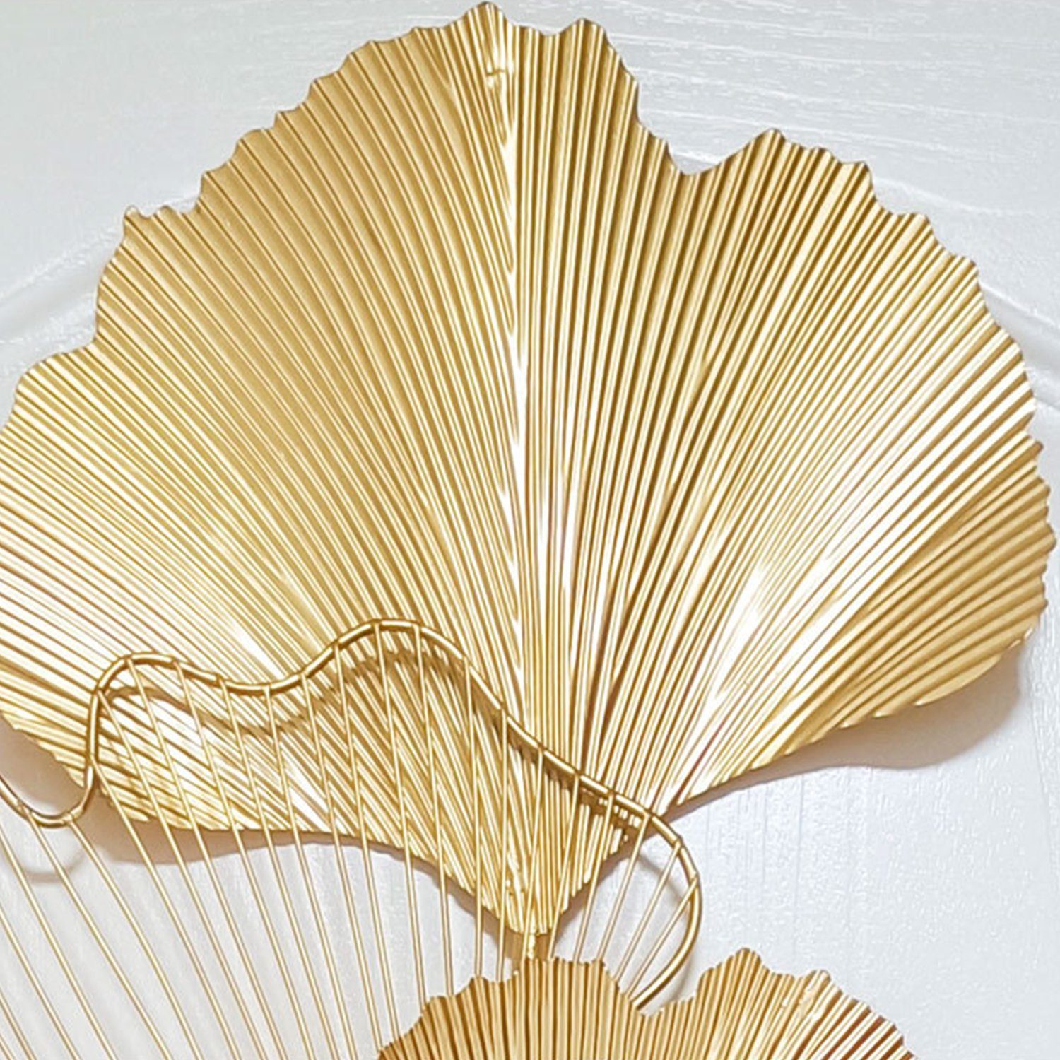 Deko) Blätter Wohnzimmer, Wandkunst, Vicbuy Ginkgo Wandverzierung, 3D Wanddekoobjekt Moderne Wandskulptur Ginkgo Wanddekoration aus Wanddeko, Wandmalerei, Schlafzimmer, Esszimmer, für (Schmiedeeisen Metall,