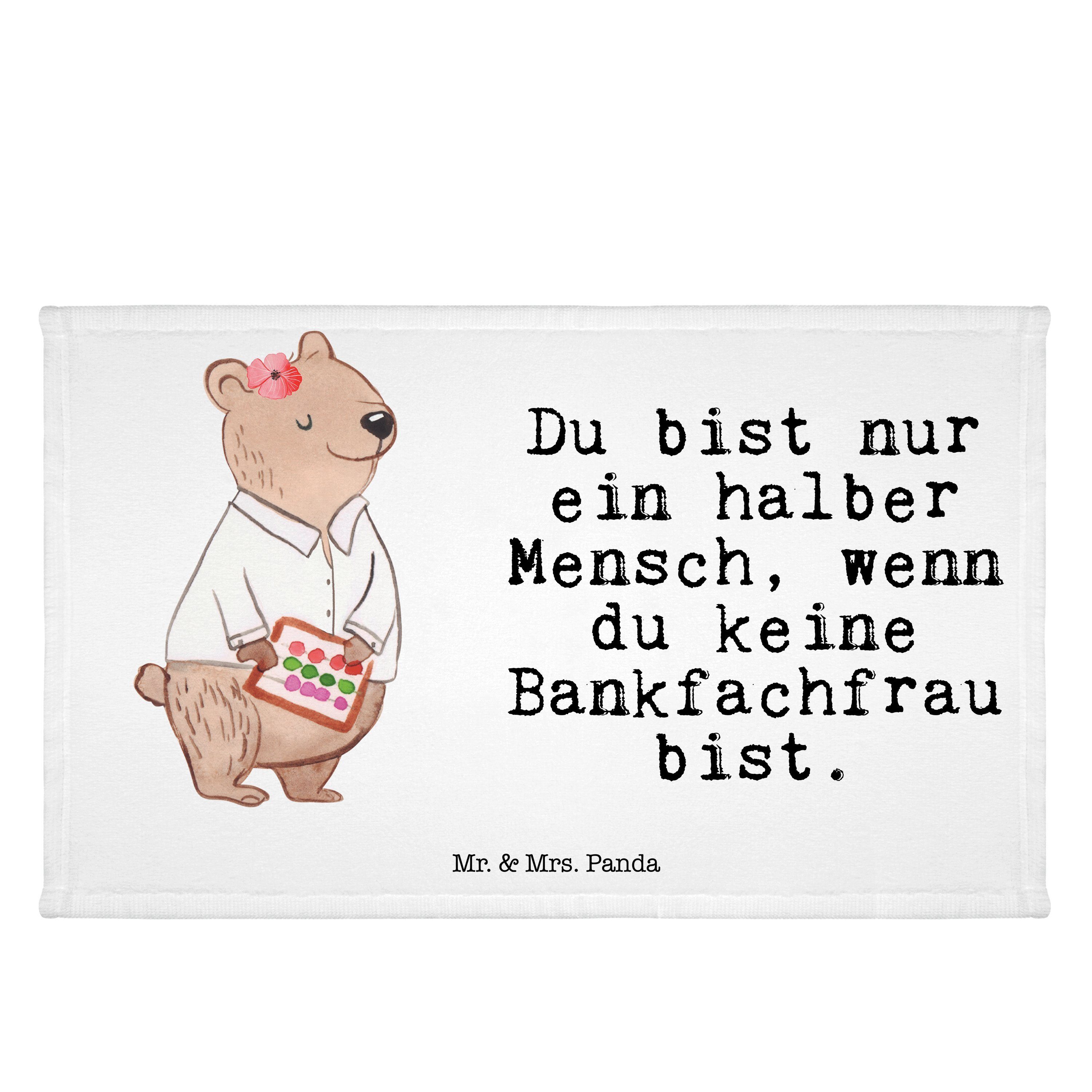 Mr. & Mrs. Panda Handtuch Bankfachfrau mit Herz - Weiß - Geschenk, Kinder Handtuch, Bankberater, (1-St)