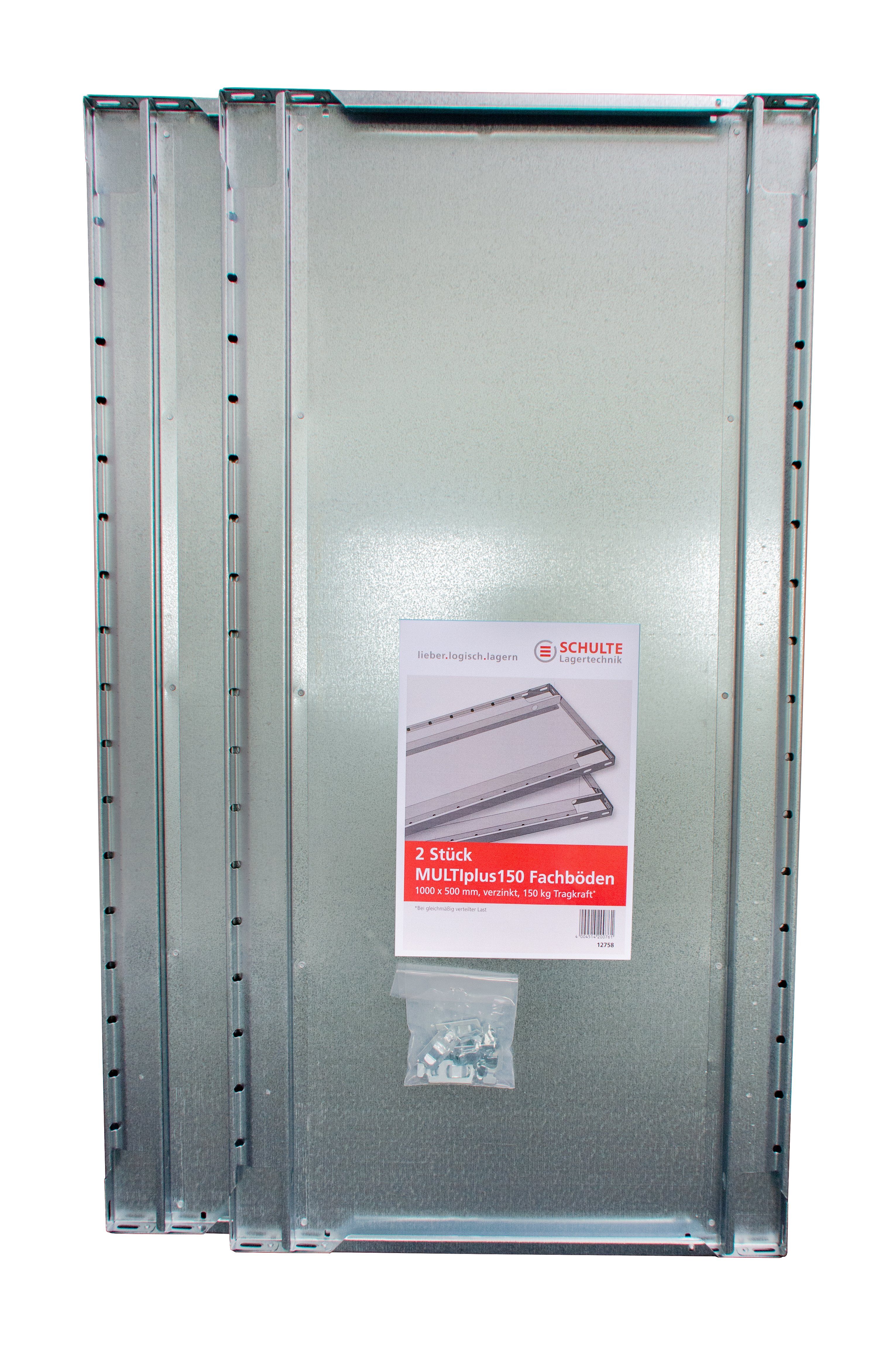 SCHULTE Lagertechnik Steckregal 2er-Pack-Zusatz-Fachboden MULTIplus150 1000 x 500 mm (BxT)