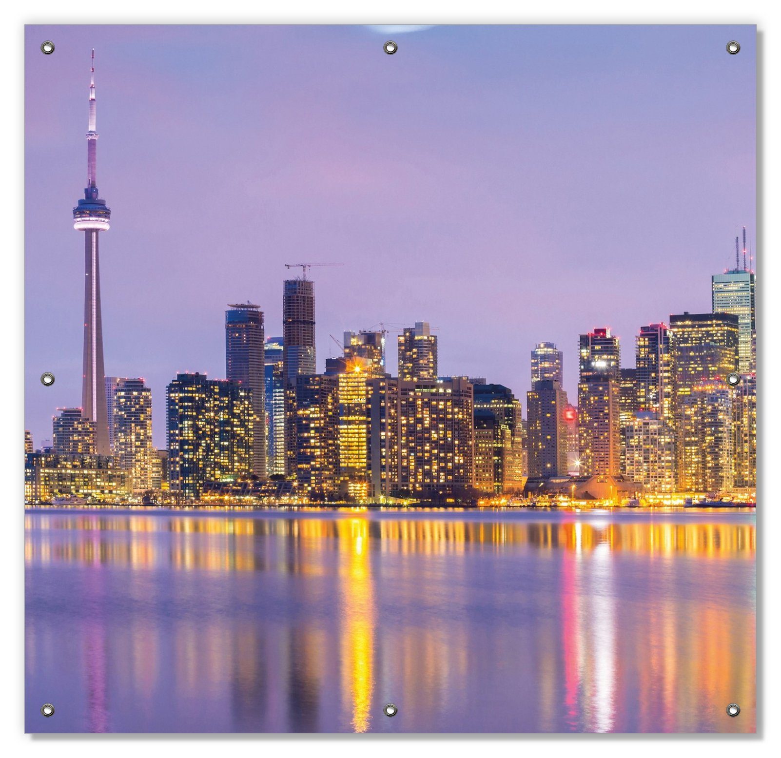 Sonnenschutz Toronto Skyline - Kanada am Abend, Wallario, blickdicht, mit Saugnäpfen, wiederablösbar und wiederverwendbar