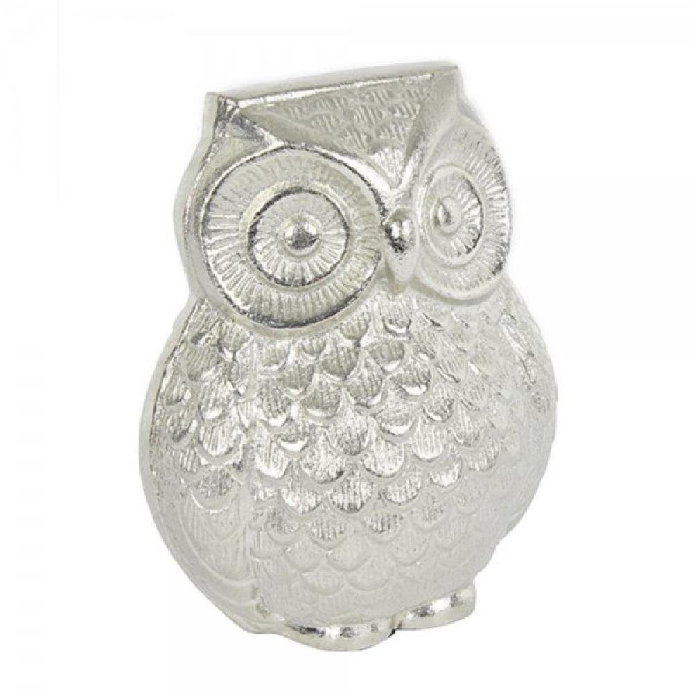 Lambert Skulptur Dekofigur Hedwig Eule Aluminium Nickel (20,5cm)