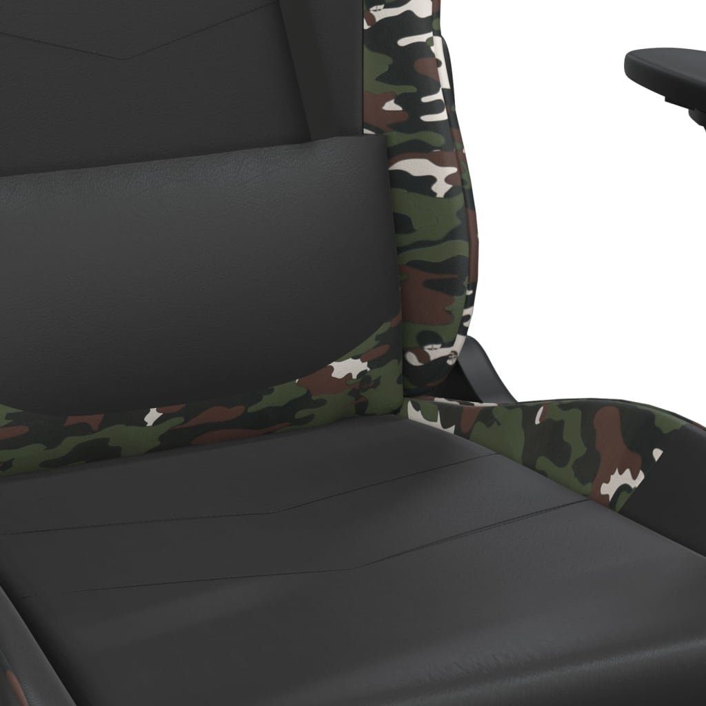 Gaming-Stuhl Kunstleder (1 Tarnfarben Schwarz und furnicato St) mit Fußstütze