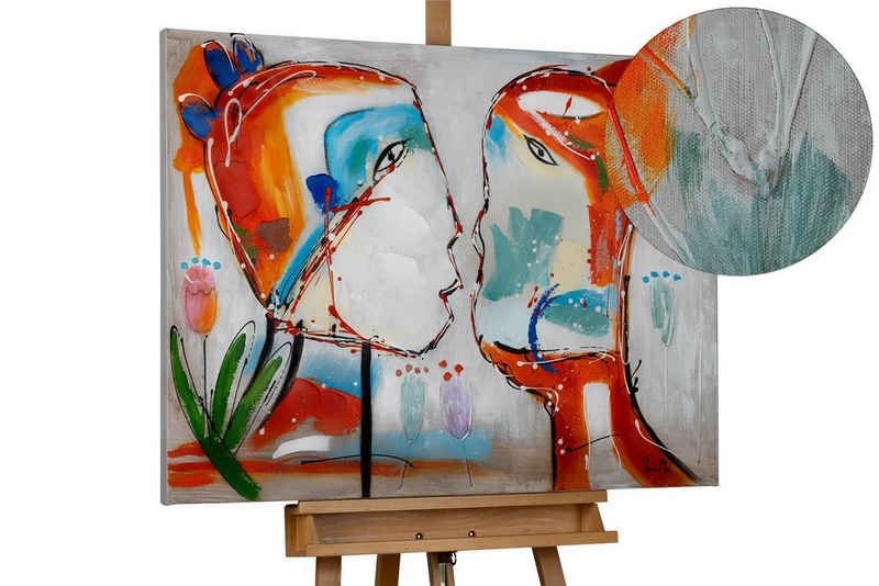 KUNSTLOFT Gemälde Ein Bund fürs Leben 100x75 cm, Leinwandbild 100% HANDGEMALT Wandbild Wohnzimmer
