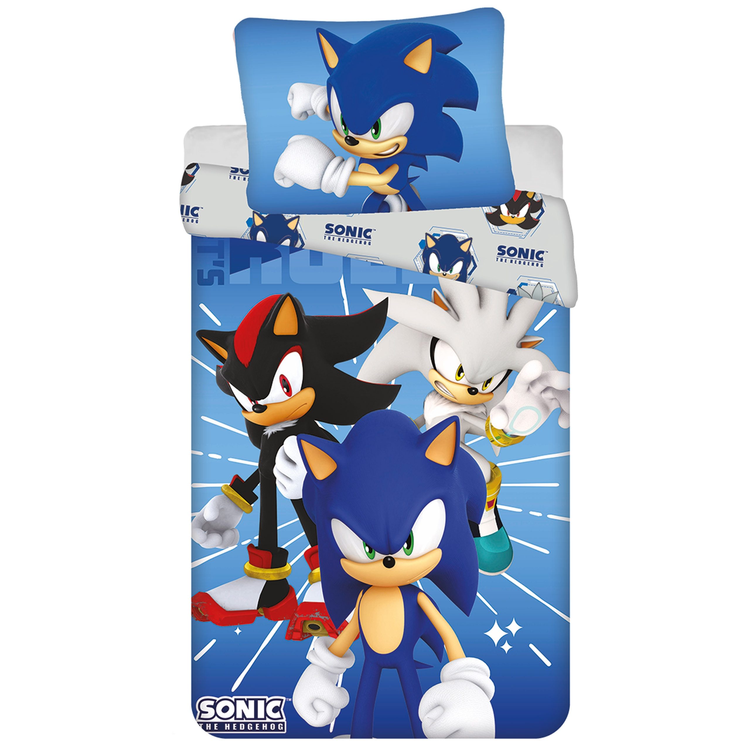 Sarcia.eu Kinderbettwäsche SONIC Kinderbettwäsche blau/grau beidseitig, 140 günstig online kaufen