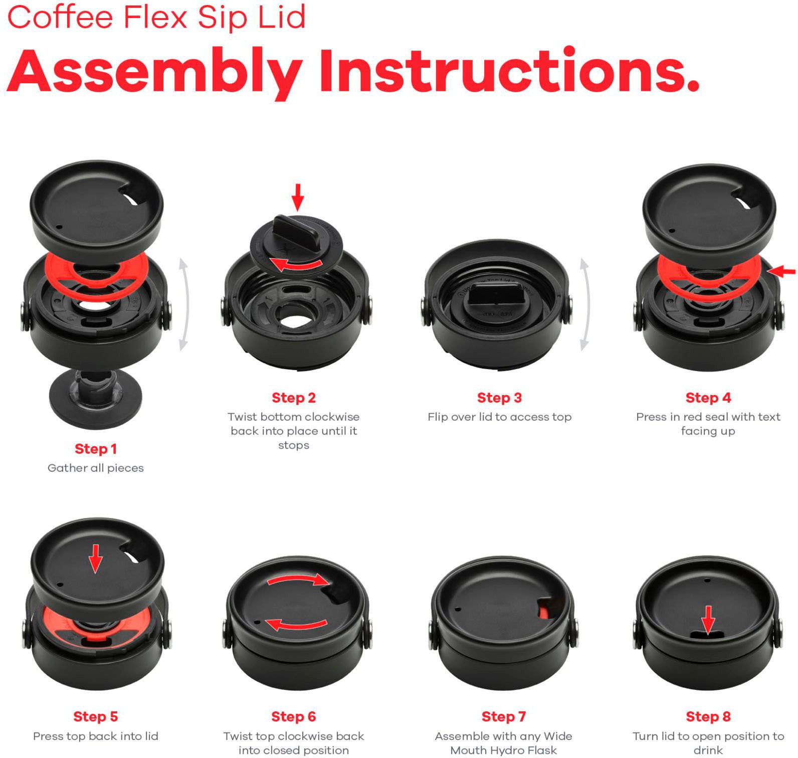 Hydro Flask Deckel WIDE MOUTH FLEX SIP LID, Passend für alle Wide Mouth-Flaschen