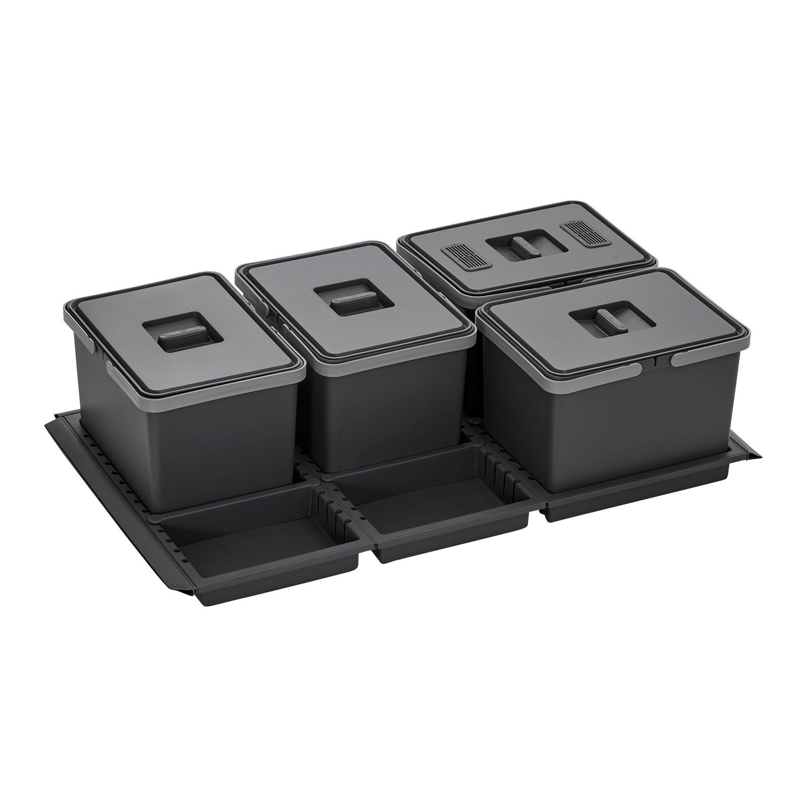 SO-TECH® Mülleimer Abfallsammler Metropolis 12+12+12+12L, Abfallsystem für Schublade Korpusbreite 90 cm, Abfalleimer, Abfallbehälter