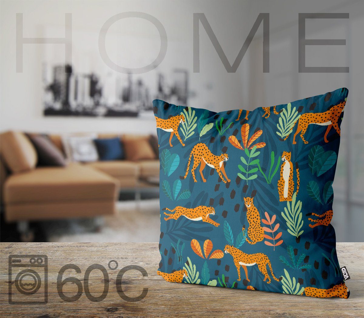 VOID Kissenbezug, (1 Stück), Gepard Safari Dschungel Katze Leooard Raubtier katze afrikanisch raub