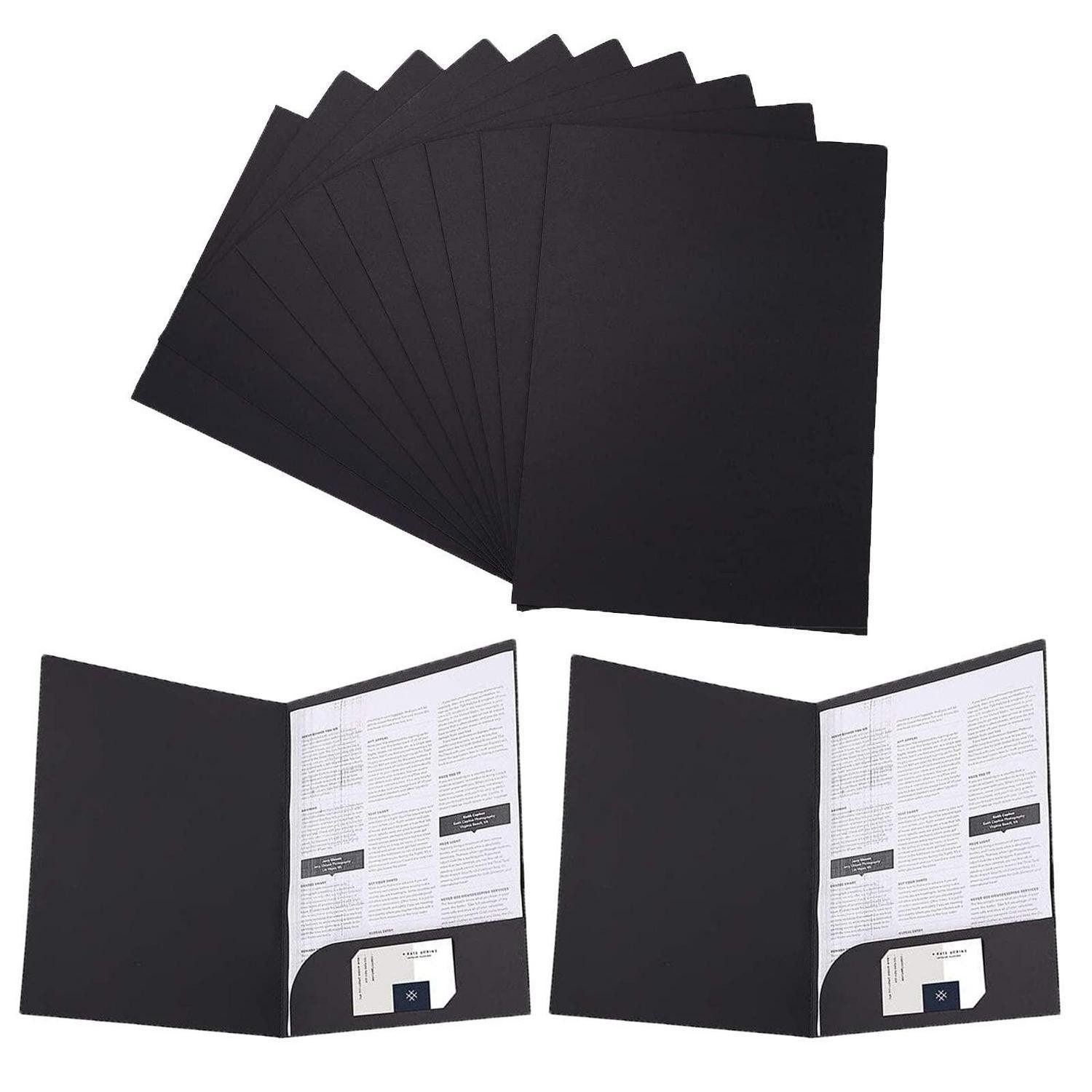 LuxusKollektion Fächermappe A4 Ordner Taschen 12 Stk Kraftpapier Schwarz