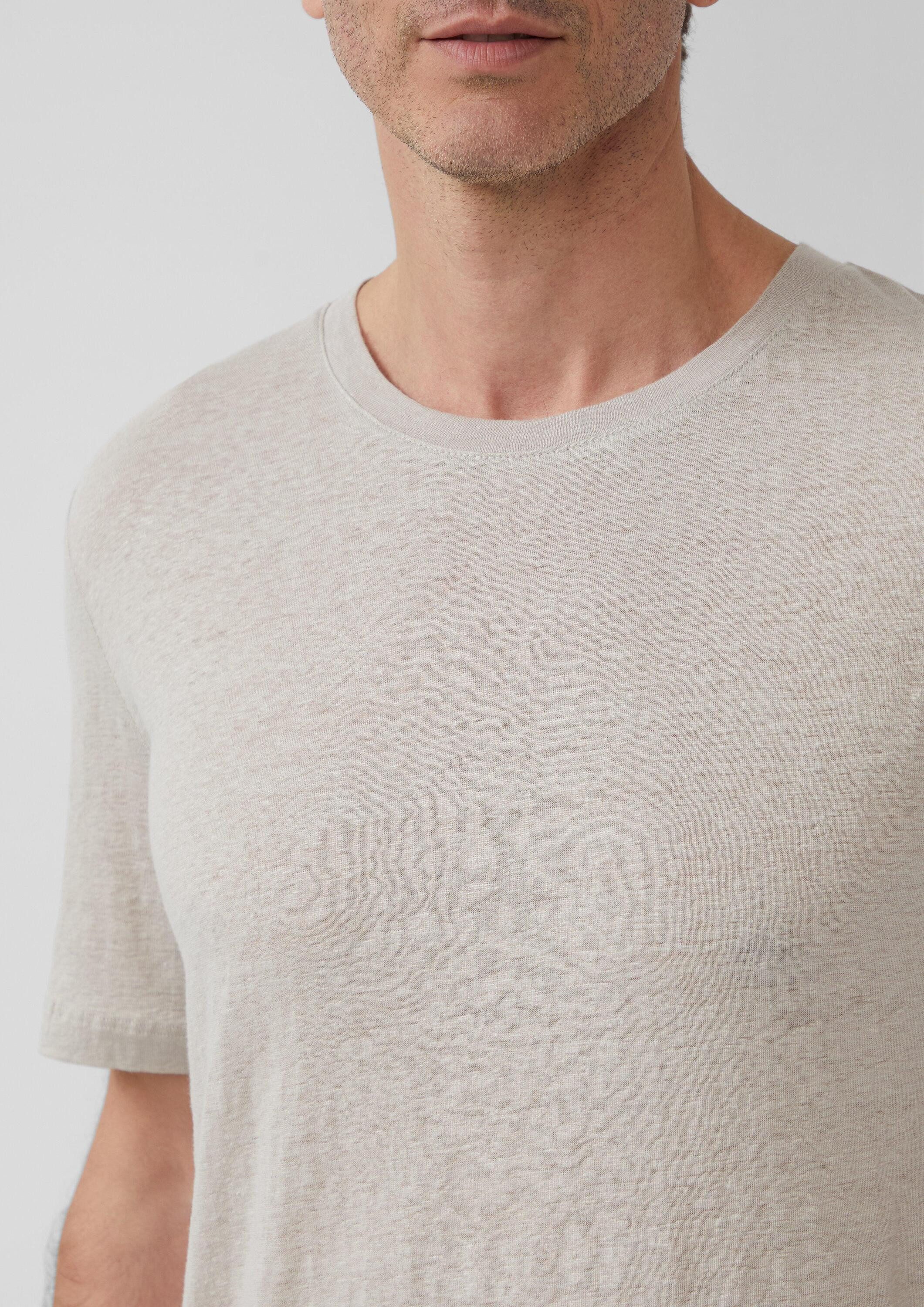 s.Oliver Kurzarmshirt T-Shirt Hochwertiges Flammgarn-Shirt aus Leinen