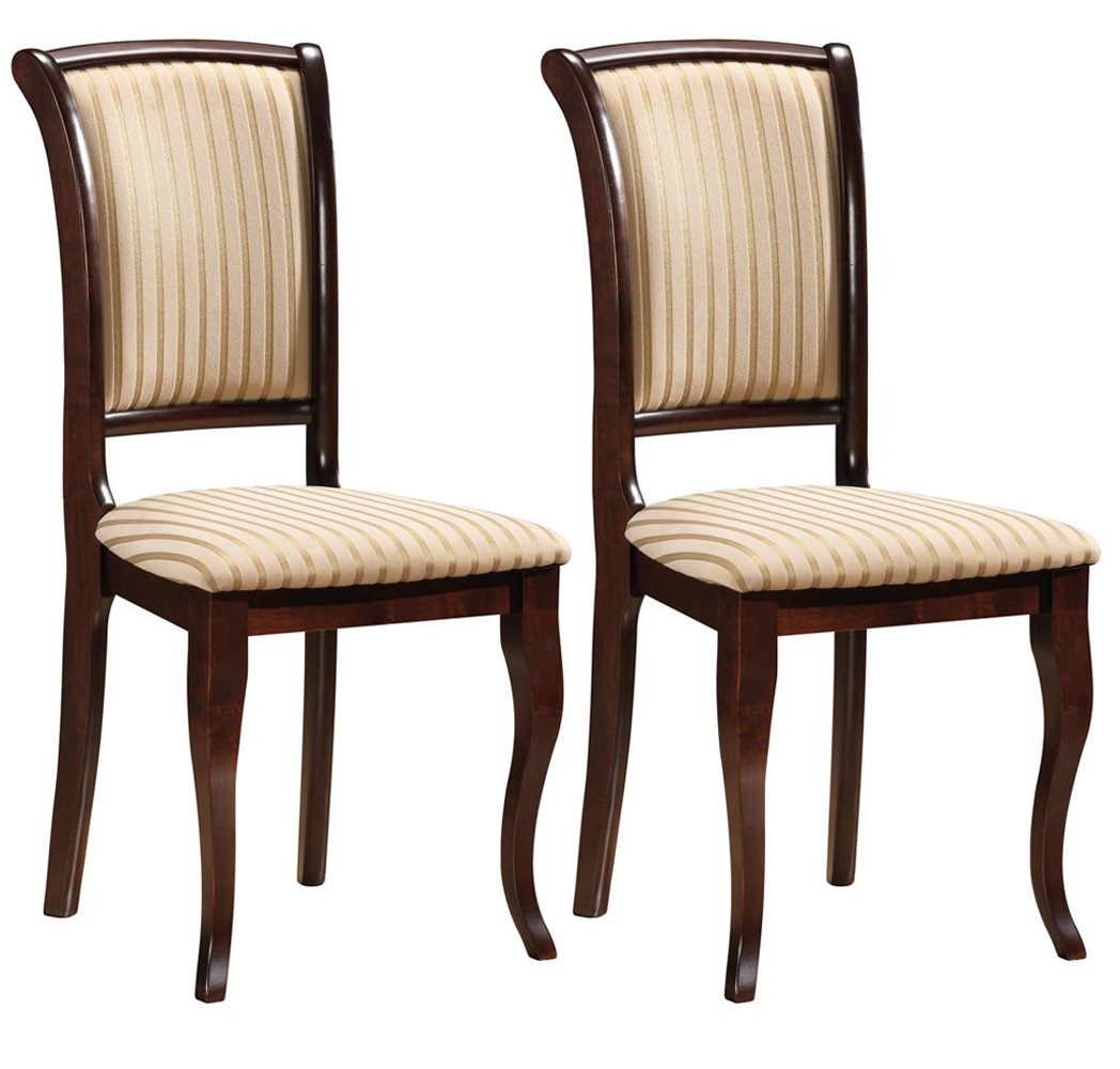 Feldmann-Wohnen Esszimmerstuhl Olivia (2 St), 2er Set Nussbaum dunkel / bei günstig online kaufen