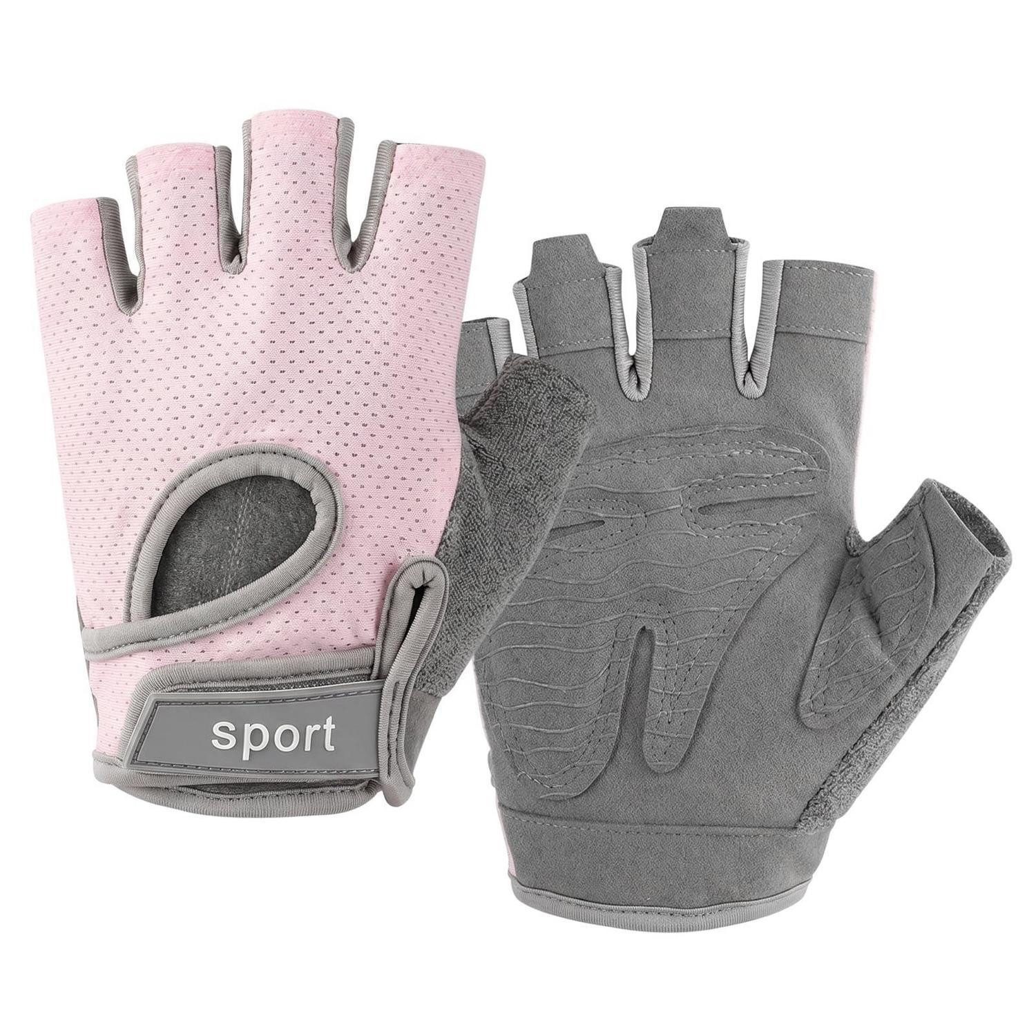 LuxusKollektion Fahrradhandschuhe Fahrradhandschuhe Halbfinger Rosa L (1-St)