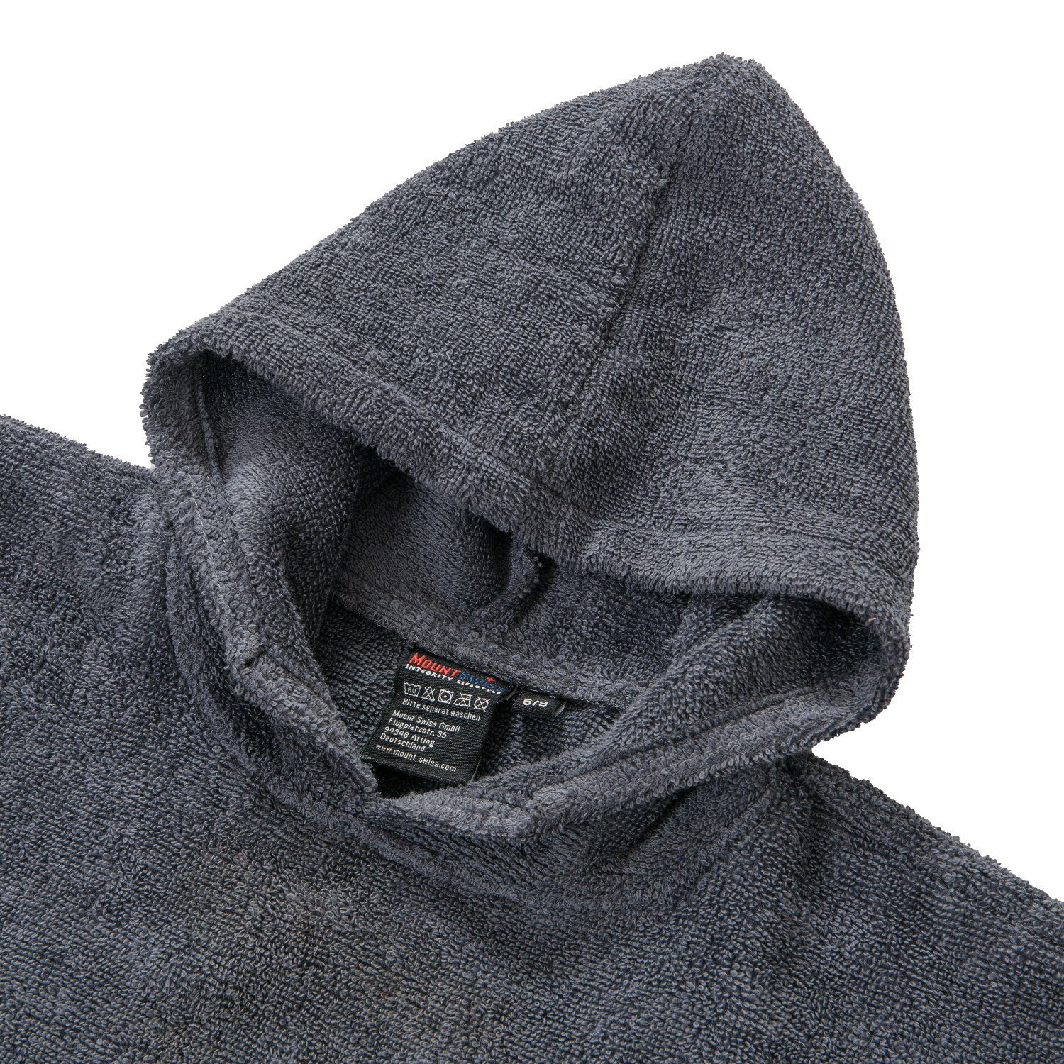 Mount Swiss Bademantel Mount Swiss Kinder Bade-Poncho aus Baumwolle I flauschiger Badehoodie, Baumwolle, Kapuze, mit Kapuze und Bauchtasche