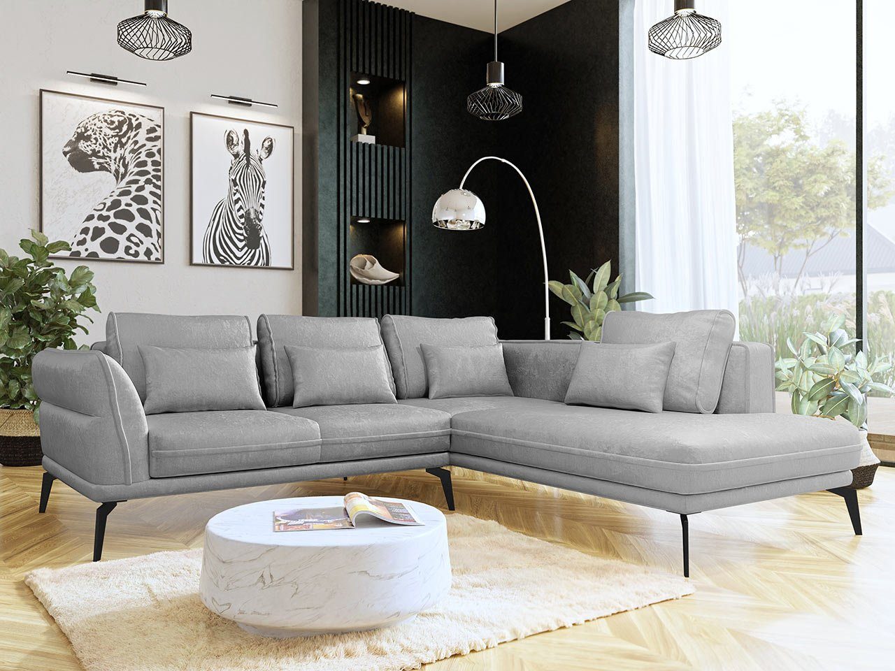 Sofa, MIRJAN24 L-Form Polsterecke Loft mit Couchgarnitur, Schlaffunktion, Ecksofa Zurich,