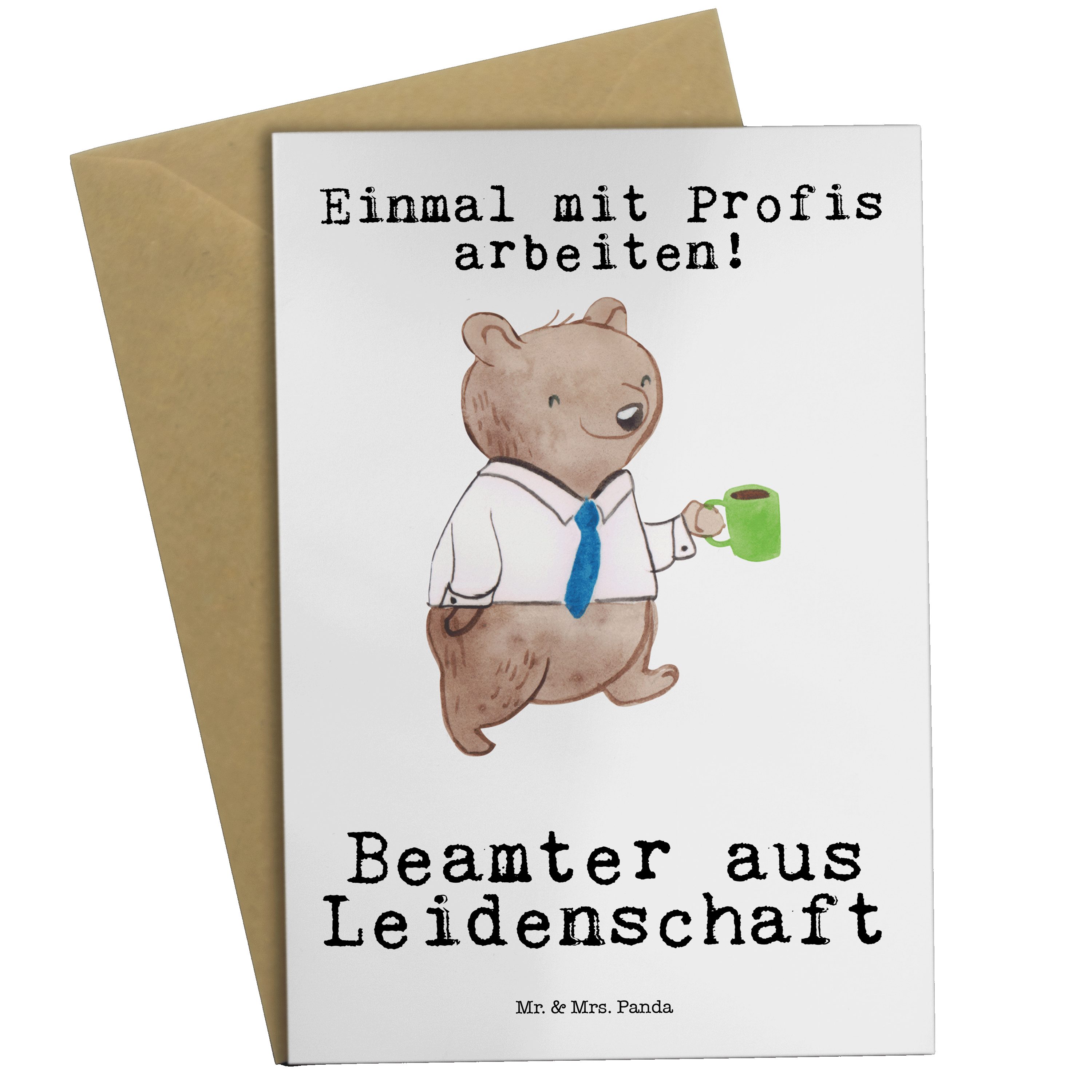 Mr. & Mrs. Panda Grußkarte Beamter aus Leidenschaft Weiß Geschenk