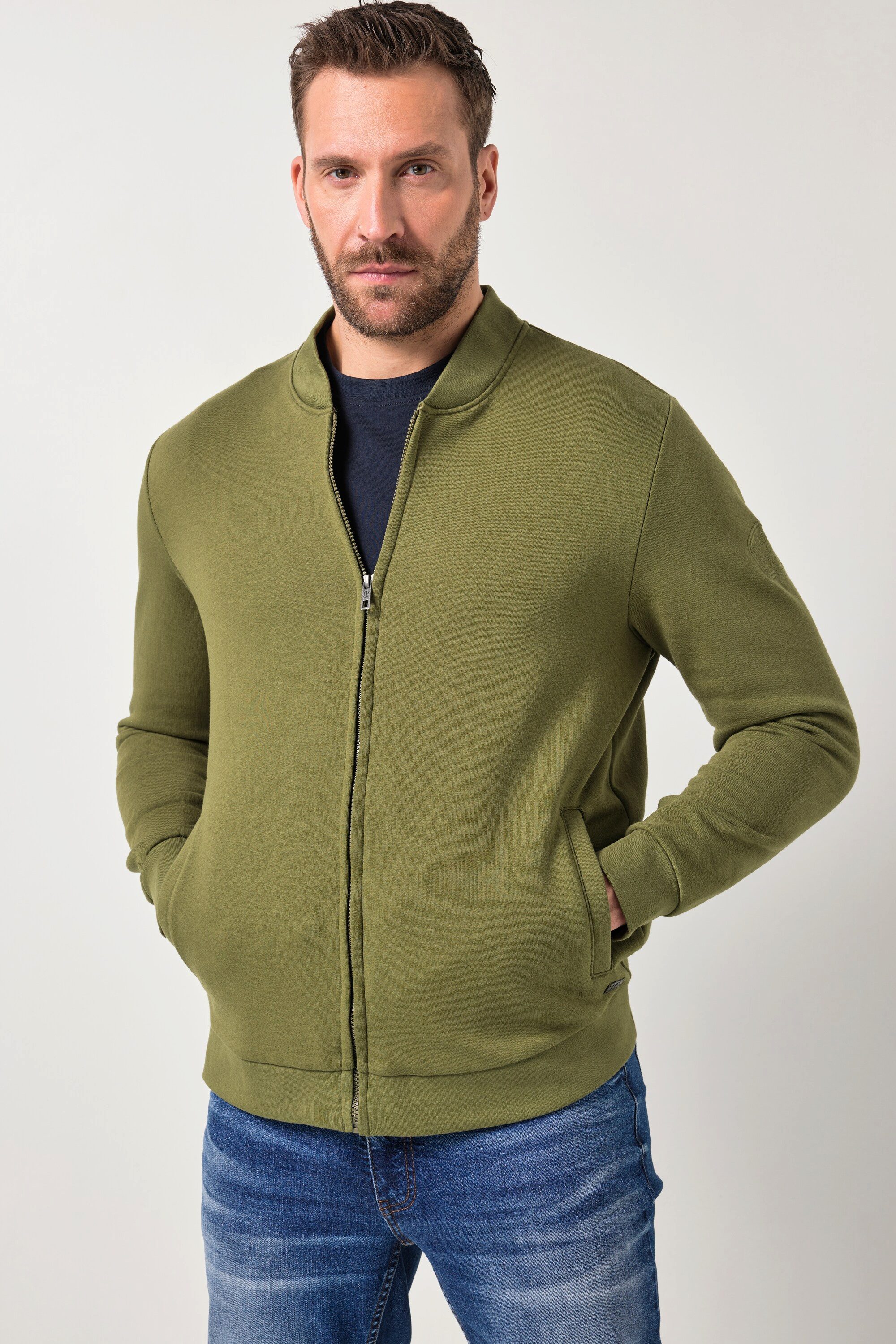JP1880 Fleecejacke Sweatjacke Blouson Collegekragen Zipper bis 8 XL