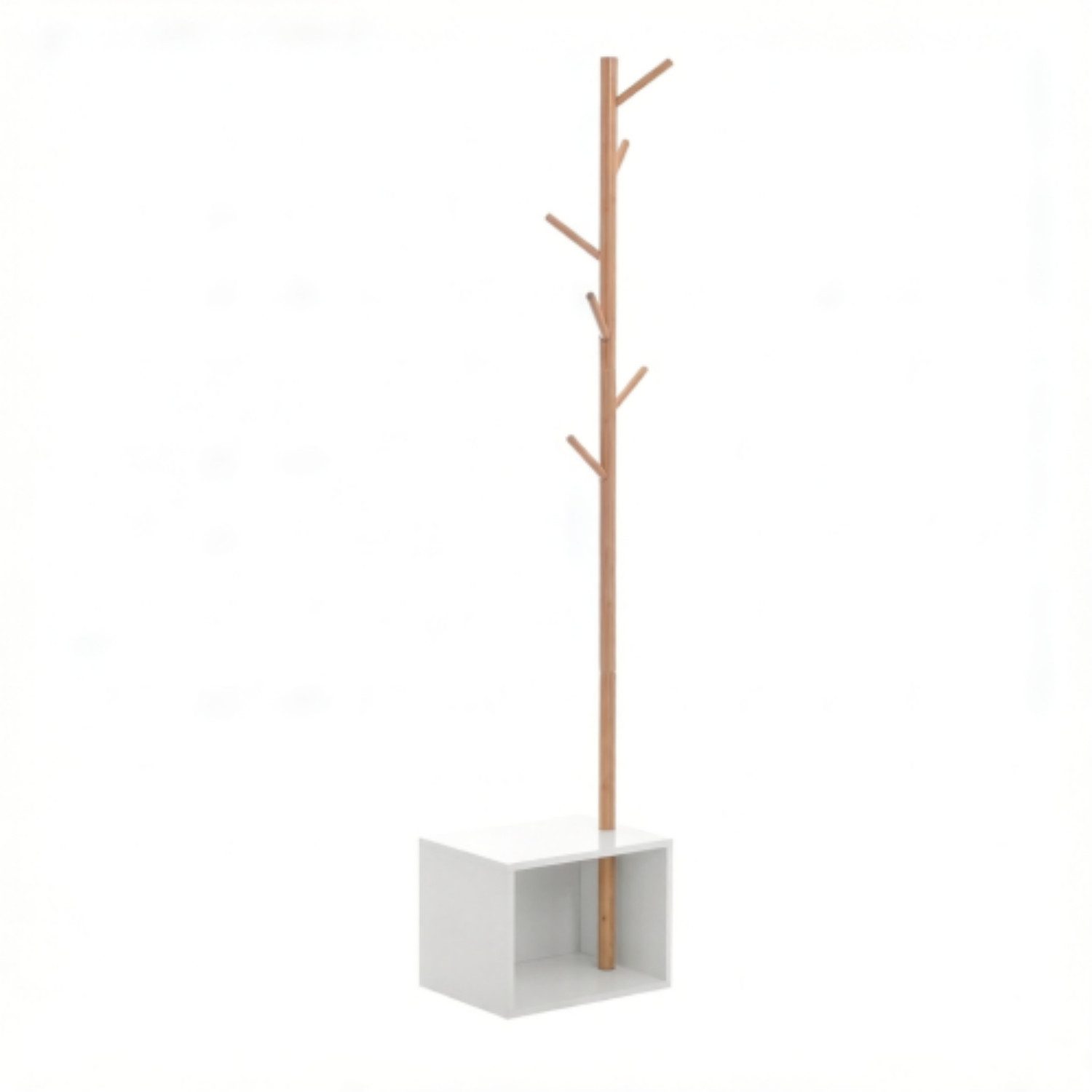 ibettertec Kleiderständer Lagereinheit für Coat Rack,Zeitgenössischer Stil Mantelhalter, (Set), Mantelhalter mit Rechteckiger Bank,Schlafzimmer Mantelhalter