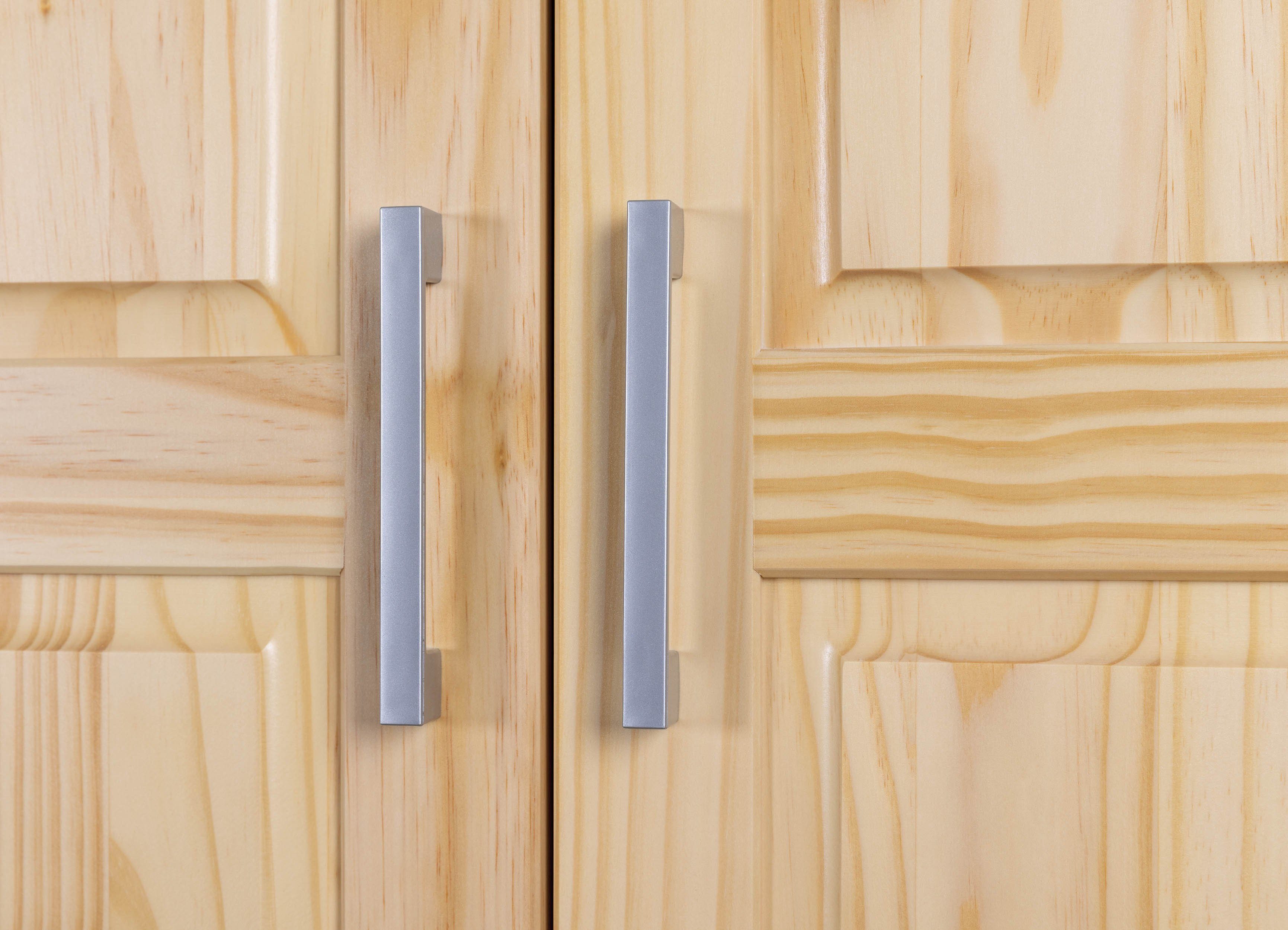 Inter Link Kleiderschrank Pelle Massivholz Schrank Landhausstil, 5 Fächer, Kleiderstange, lackiert – Bild 5 von 5
